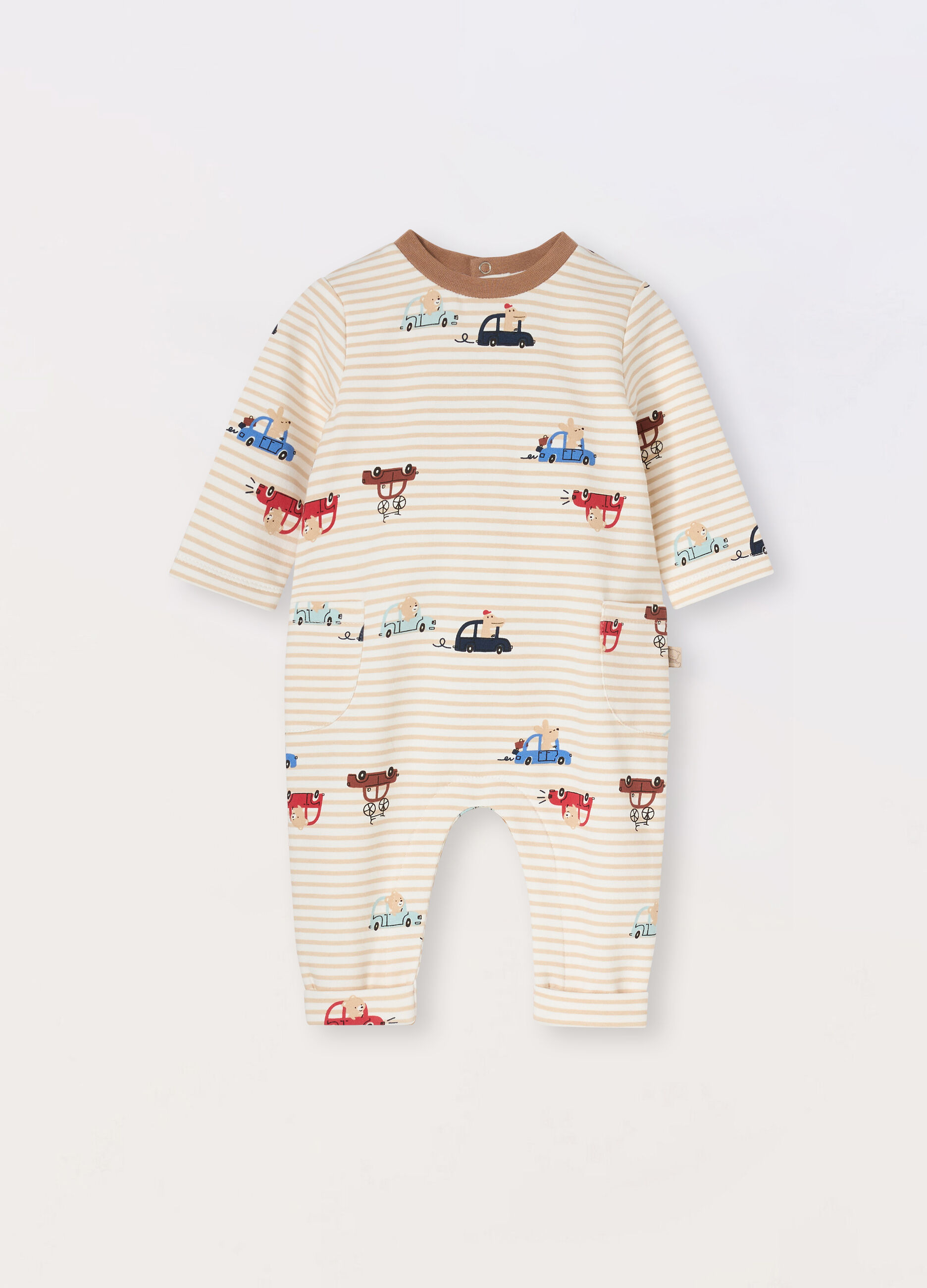Tutina in french terry stretch di cotone neonato