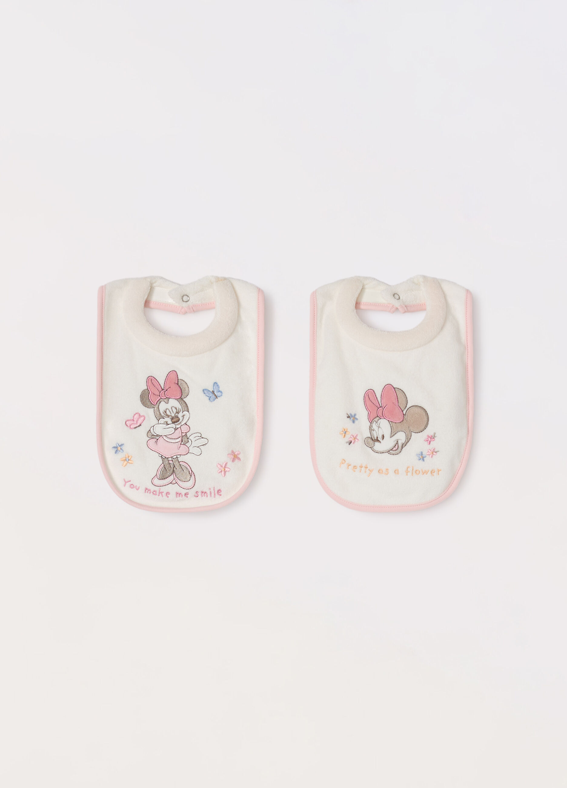Pack 2 bavaglini in spugna di puro cotone neonata