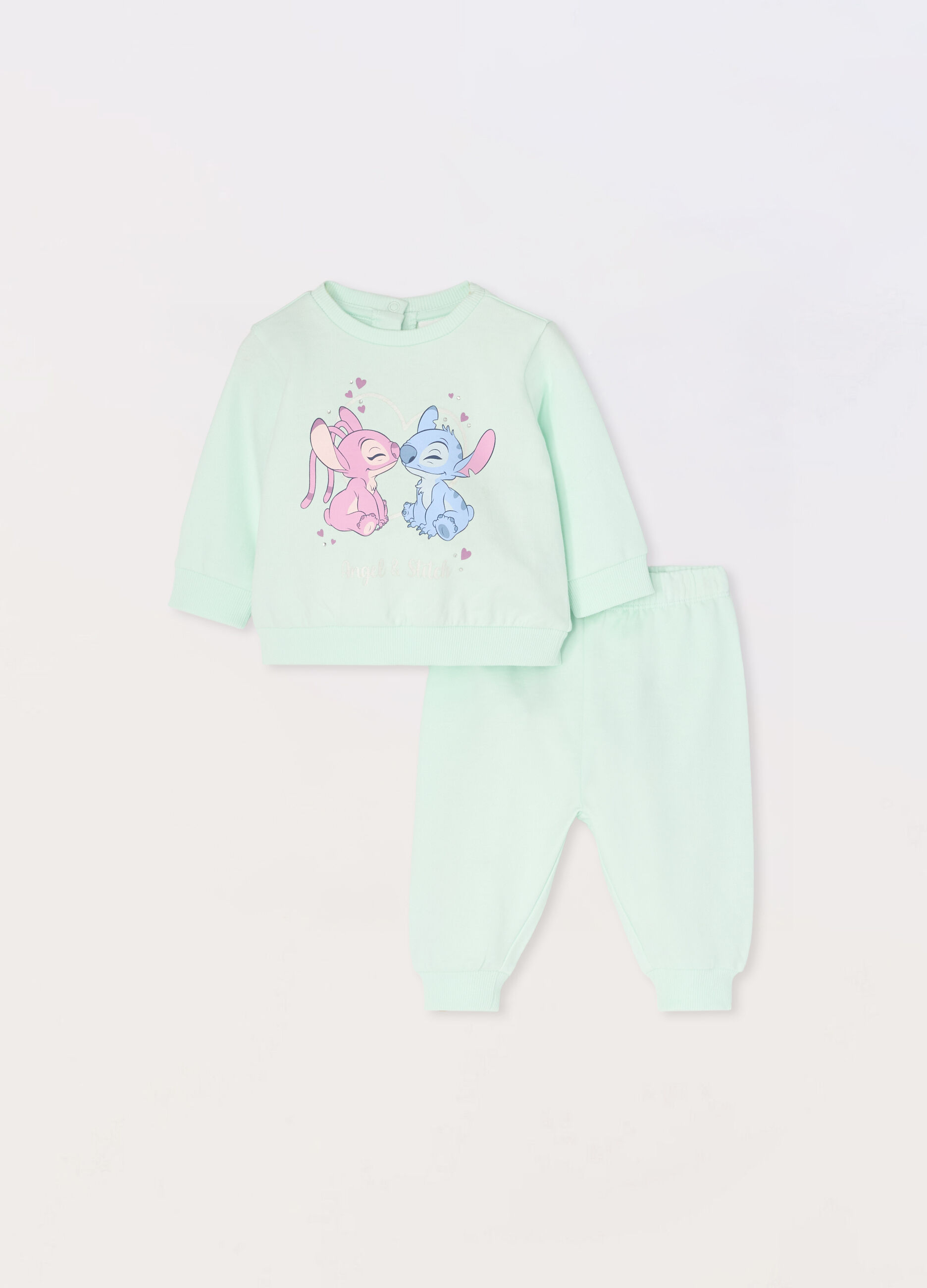 Jogging set in french terry di puro cotone neonata