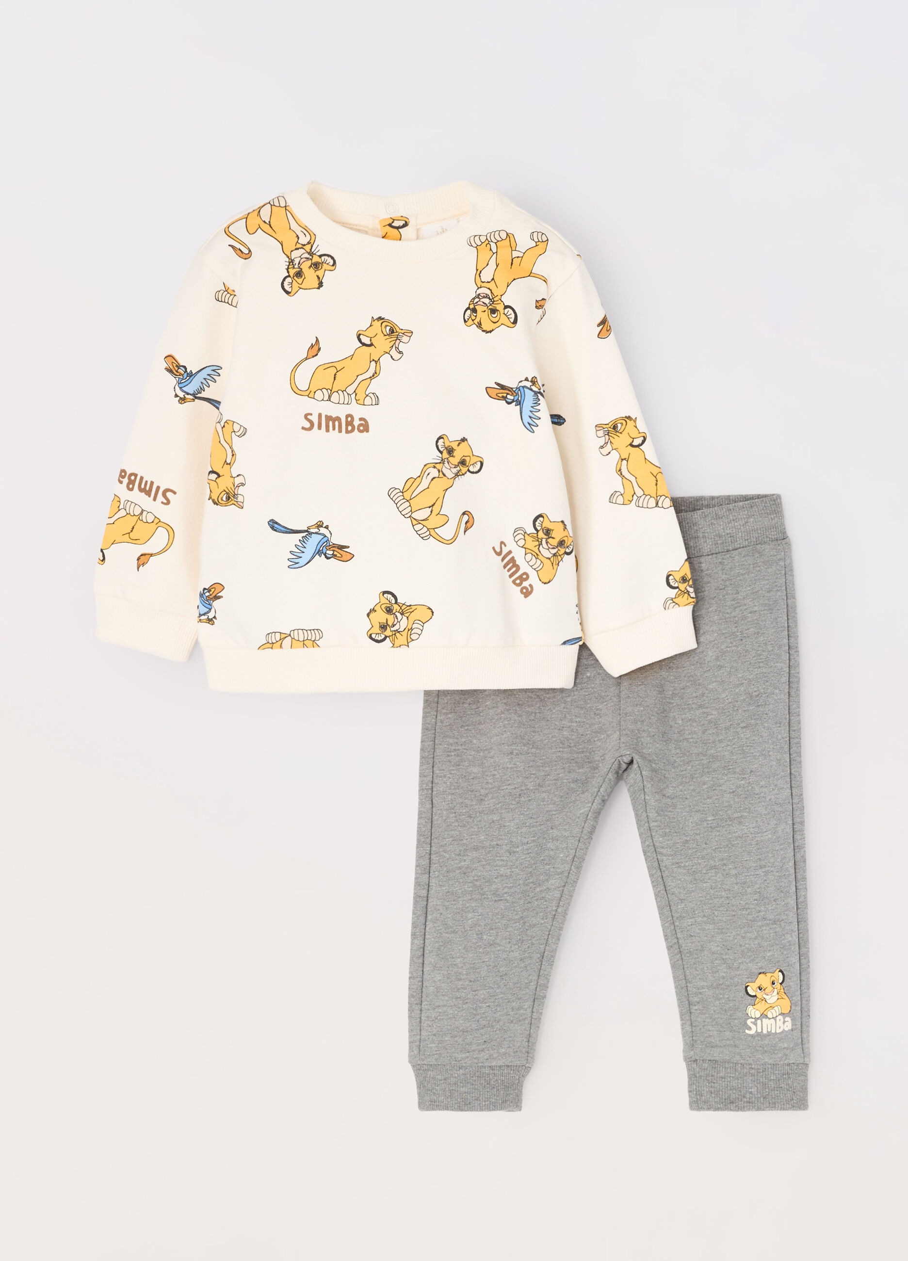 Jogging set Re Leone in felpa di cotone neonato