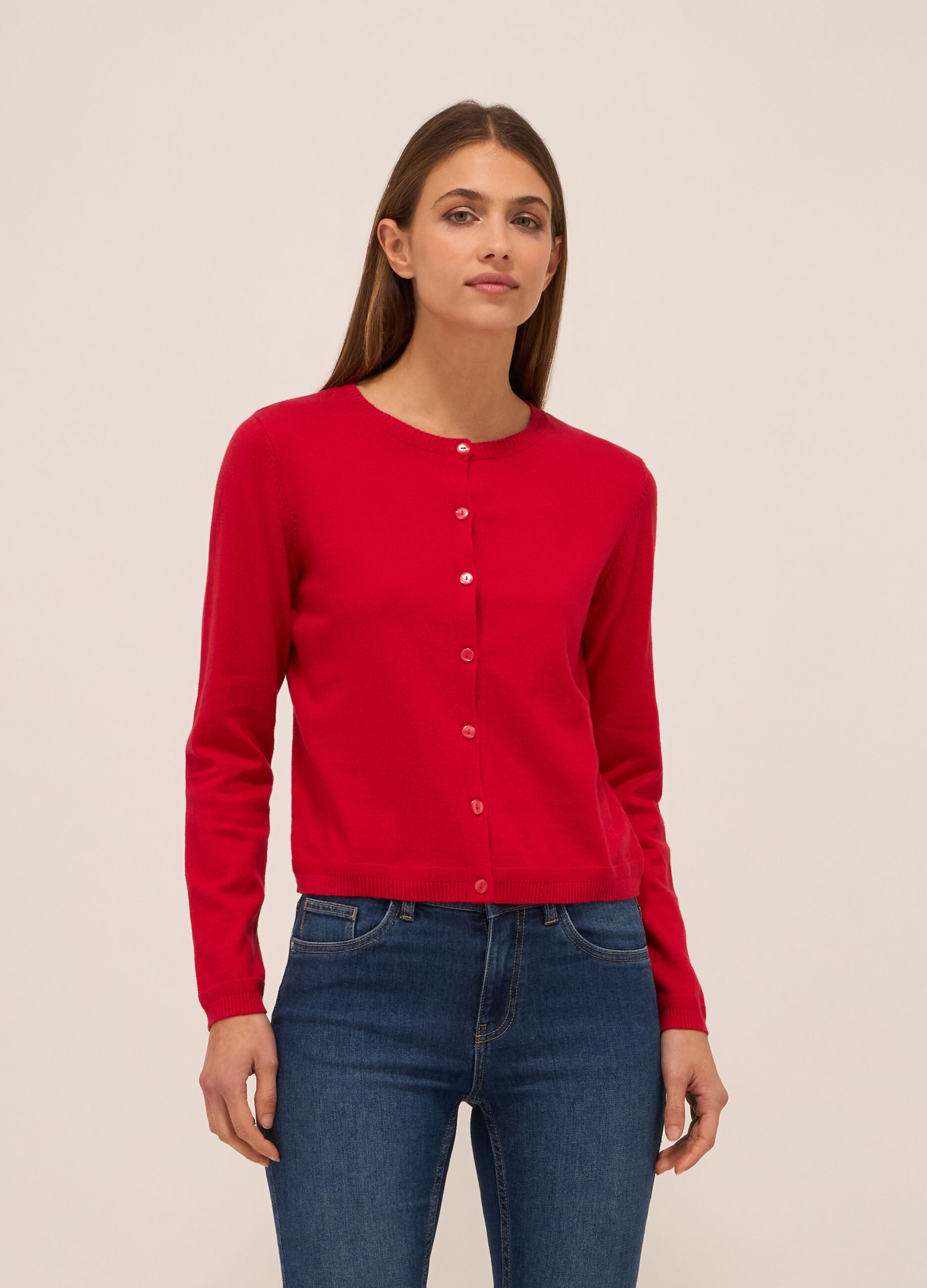 Cardigan tricot in puro cotone donna