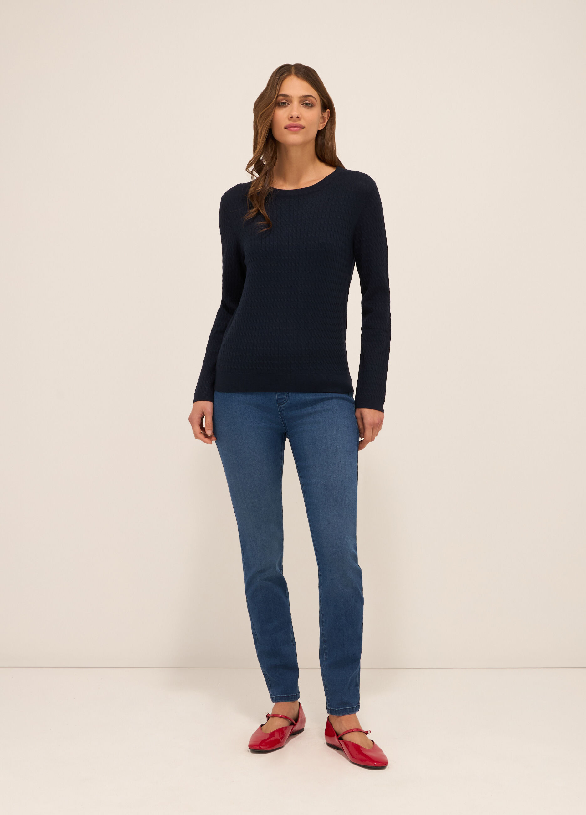 Jeggings in stretch denim di misto cotone donna