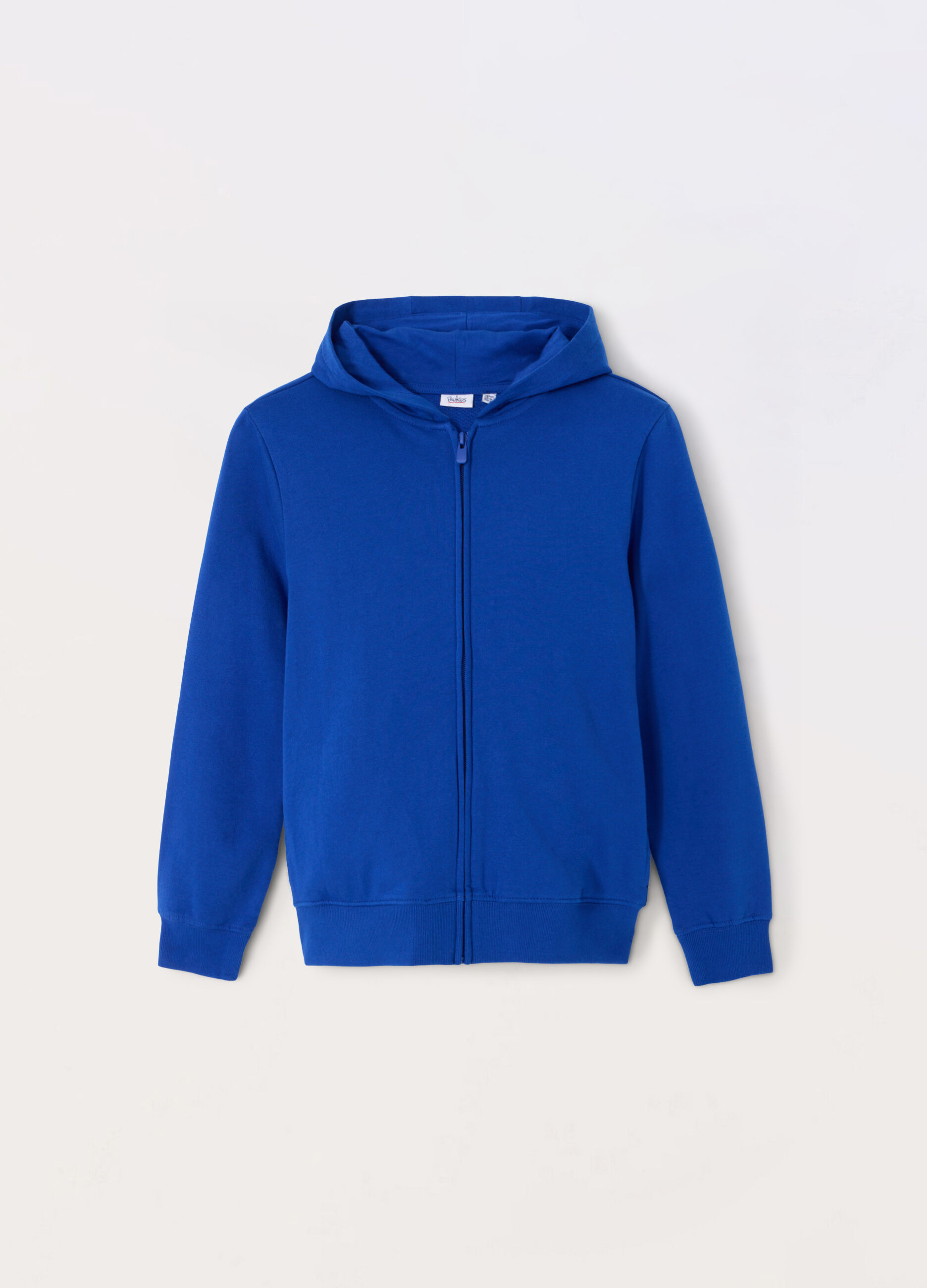 Felpa full zip con cappuccio in puro cotone ragazzo