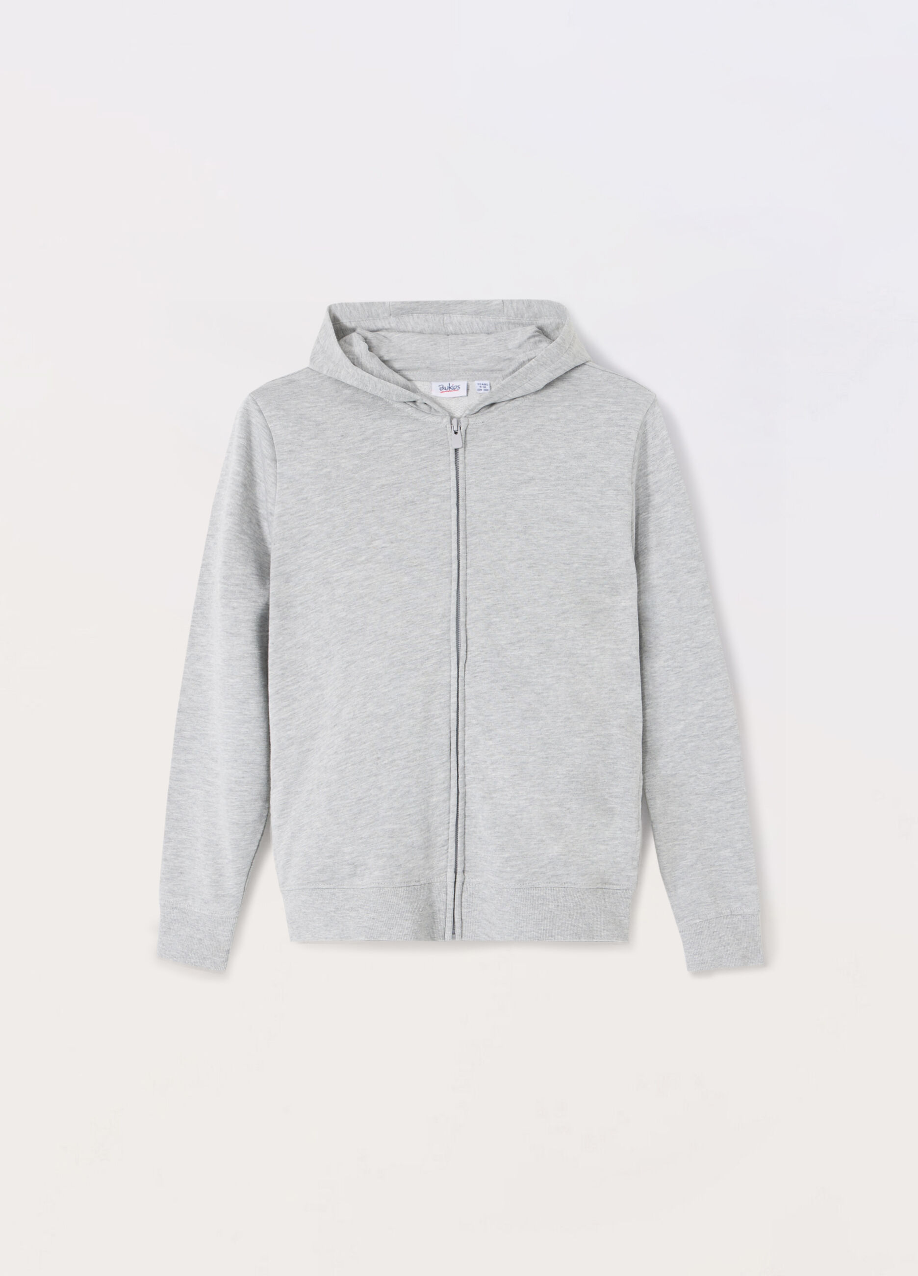 Felpa full zip con cappuccio in puro cotone ragazzo