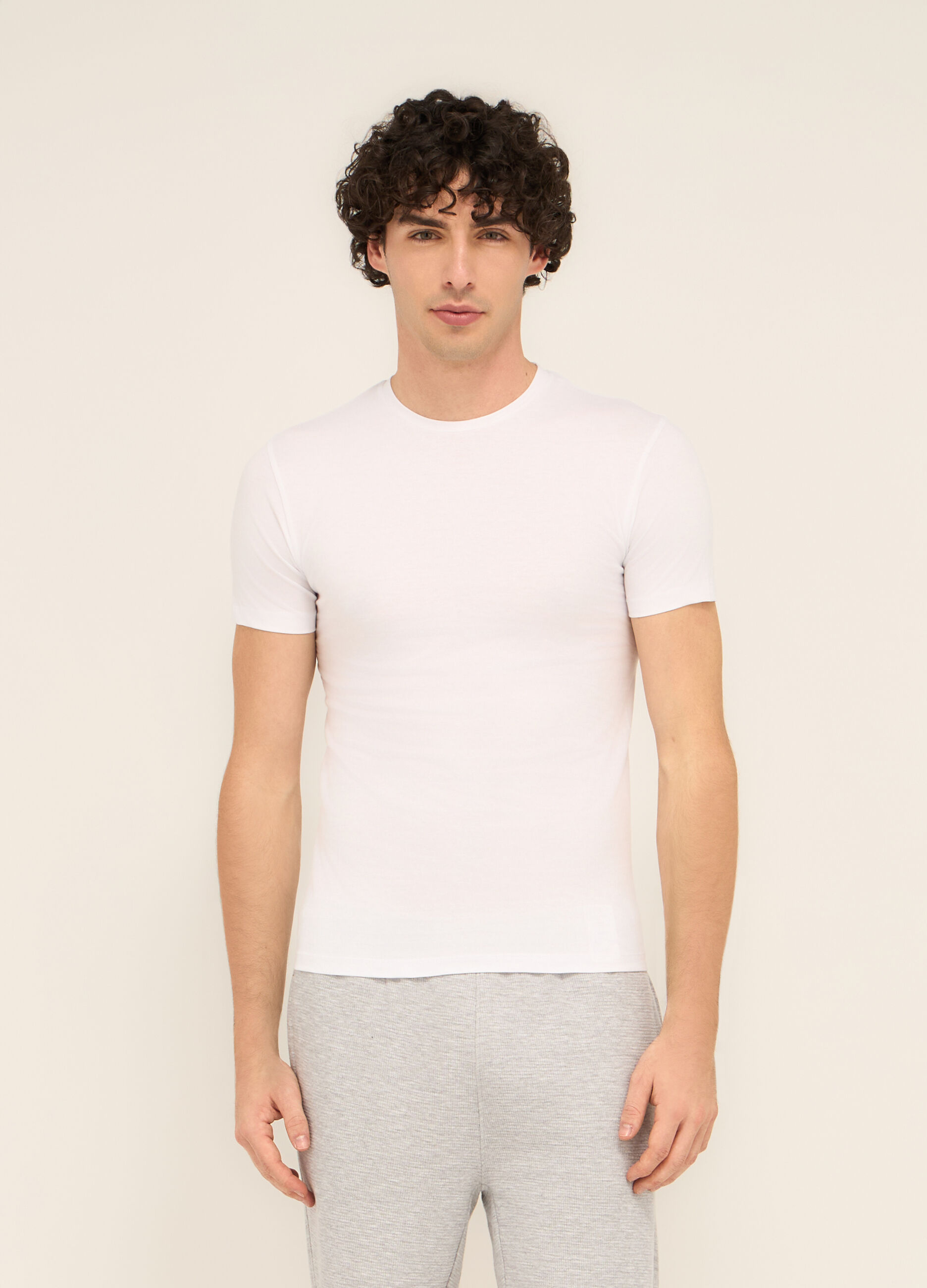 T-shirt intima girocollo in cotone uomo