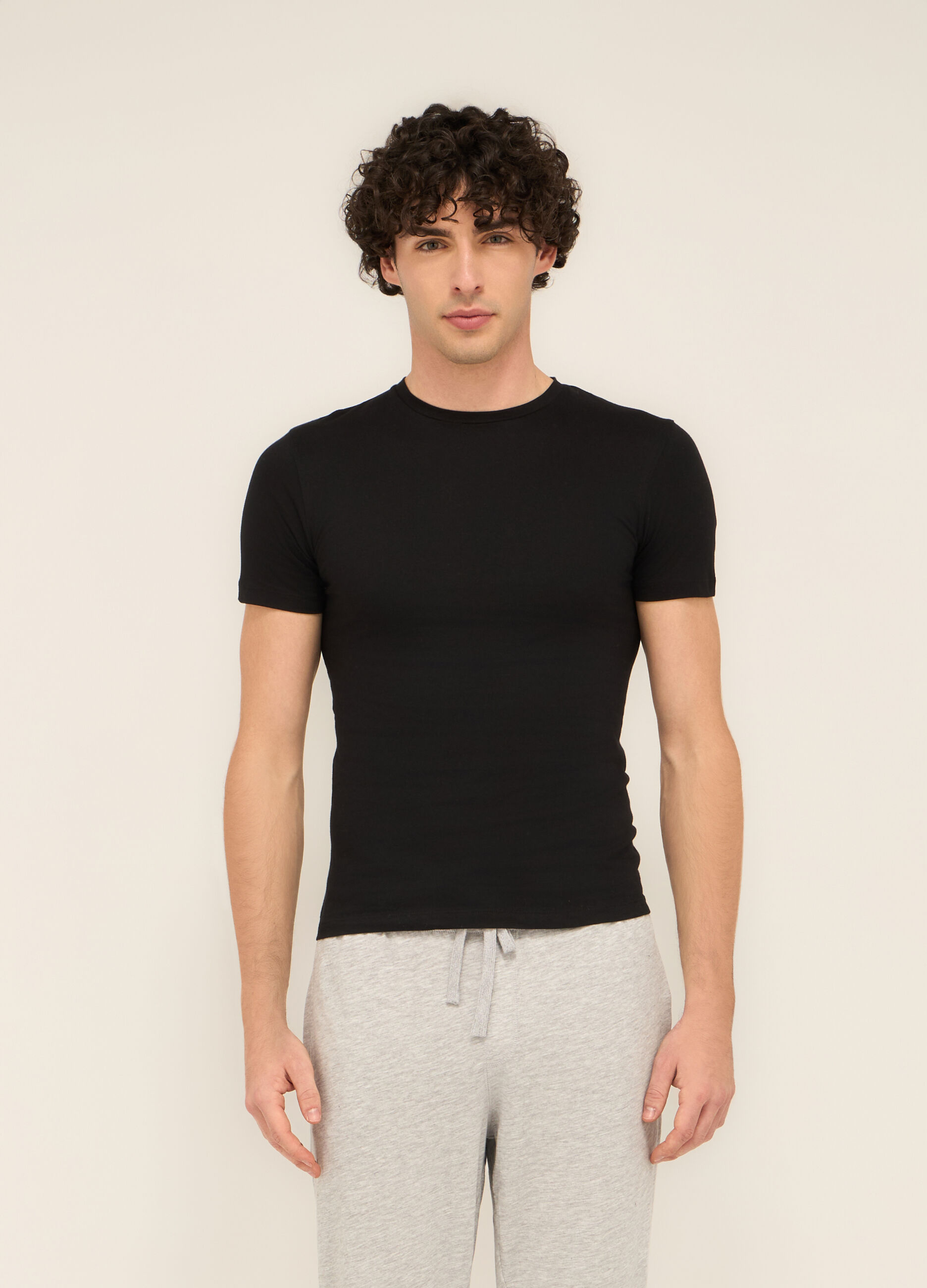T-shirt intima girocollo in cotone uomo