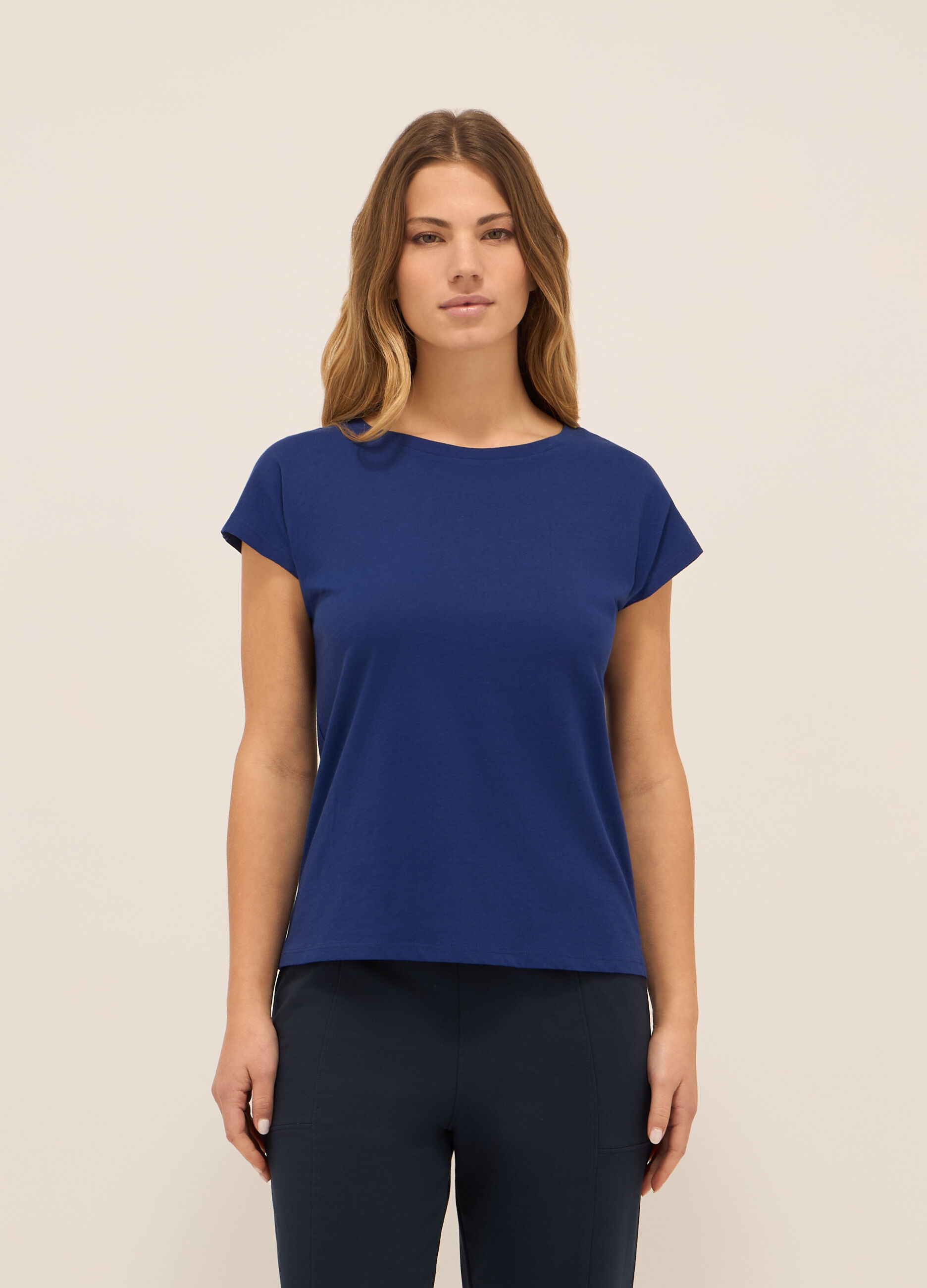 T-shirt in jersey di puro cotone donna