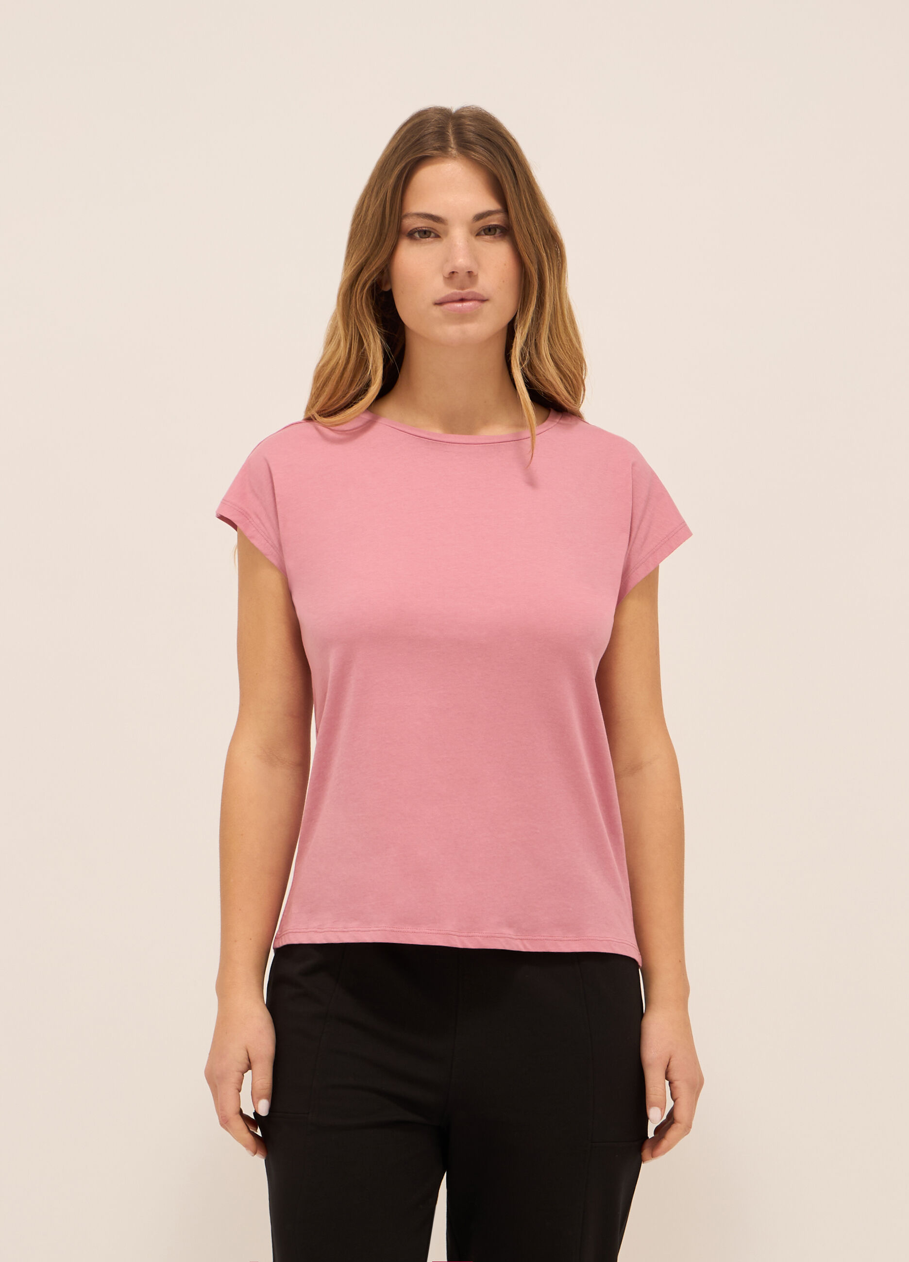 T-shirt in jersey di puro cotone donna