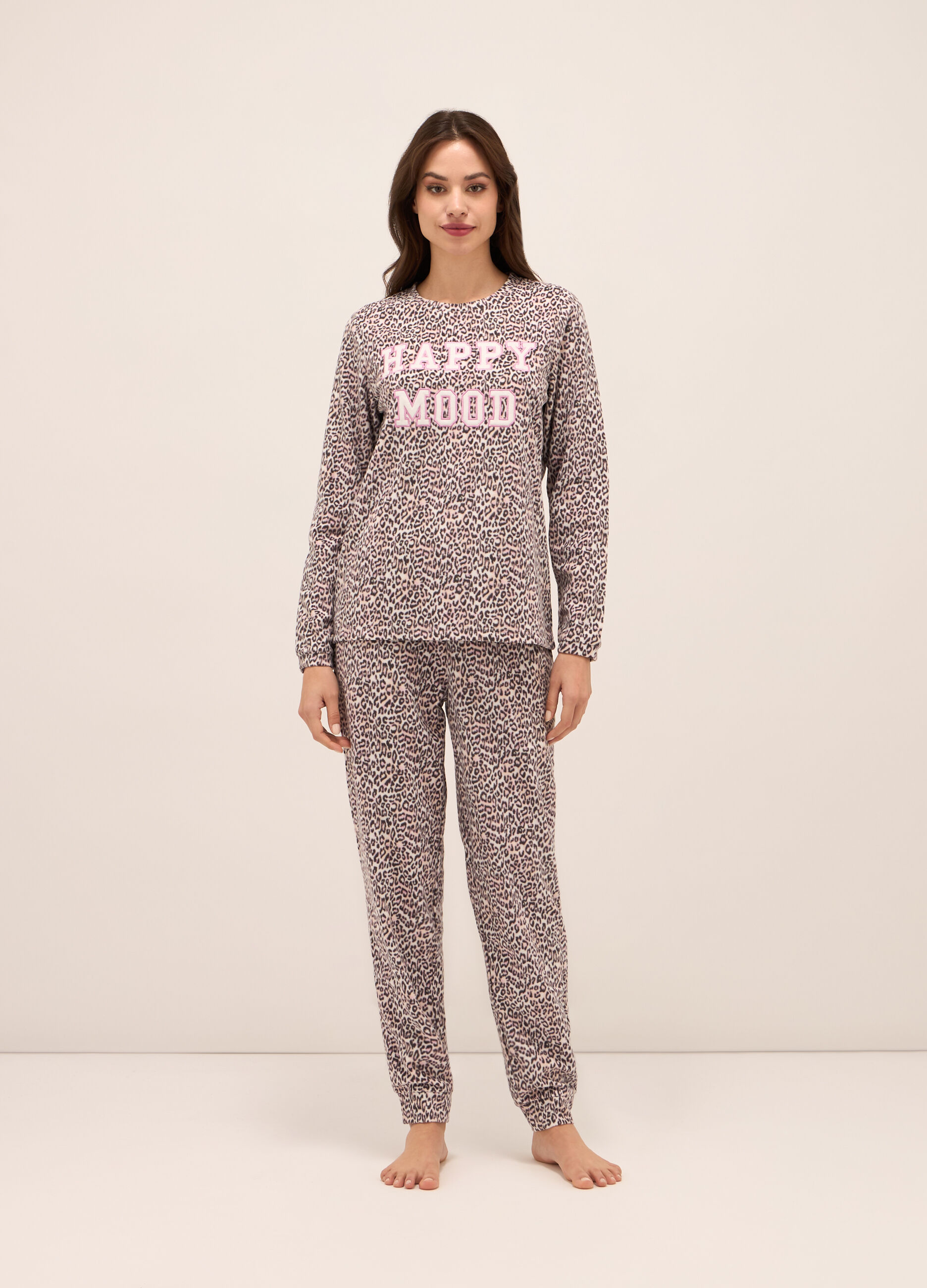 Set pigiama lungo in pile donna