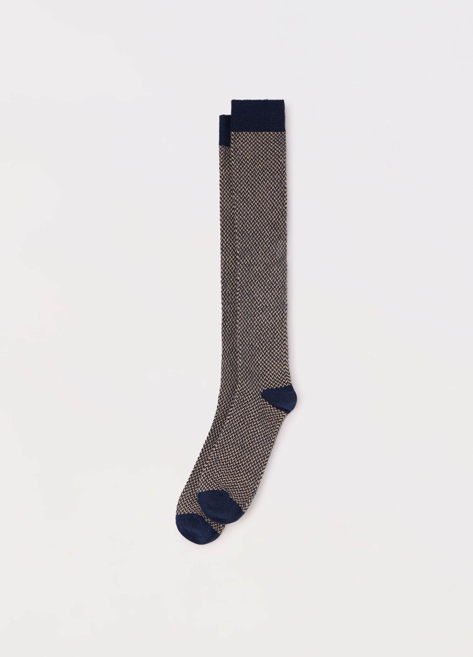 Calze lunghe in cotone stretch intarsio uomo