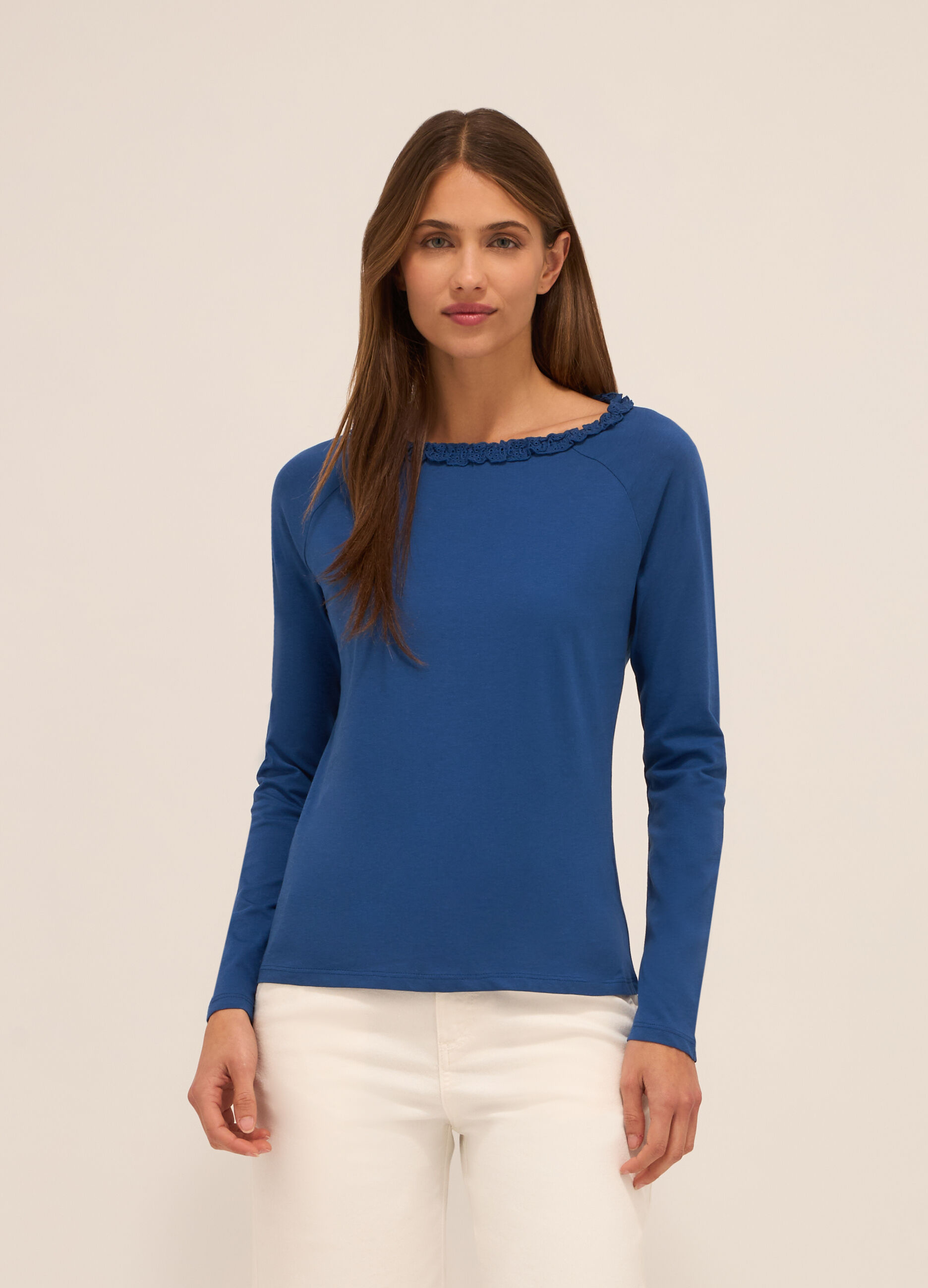 T-shirt in jersey di puro cotone donna