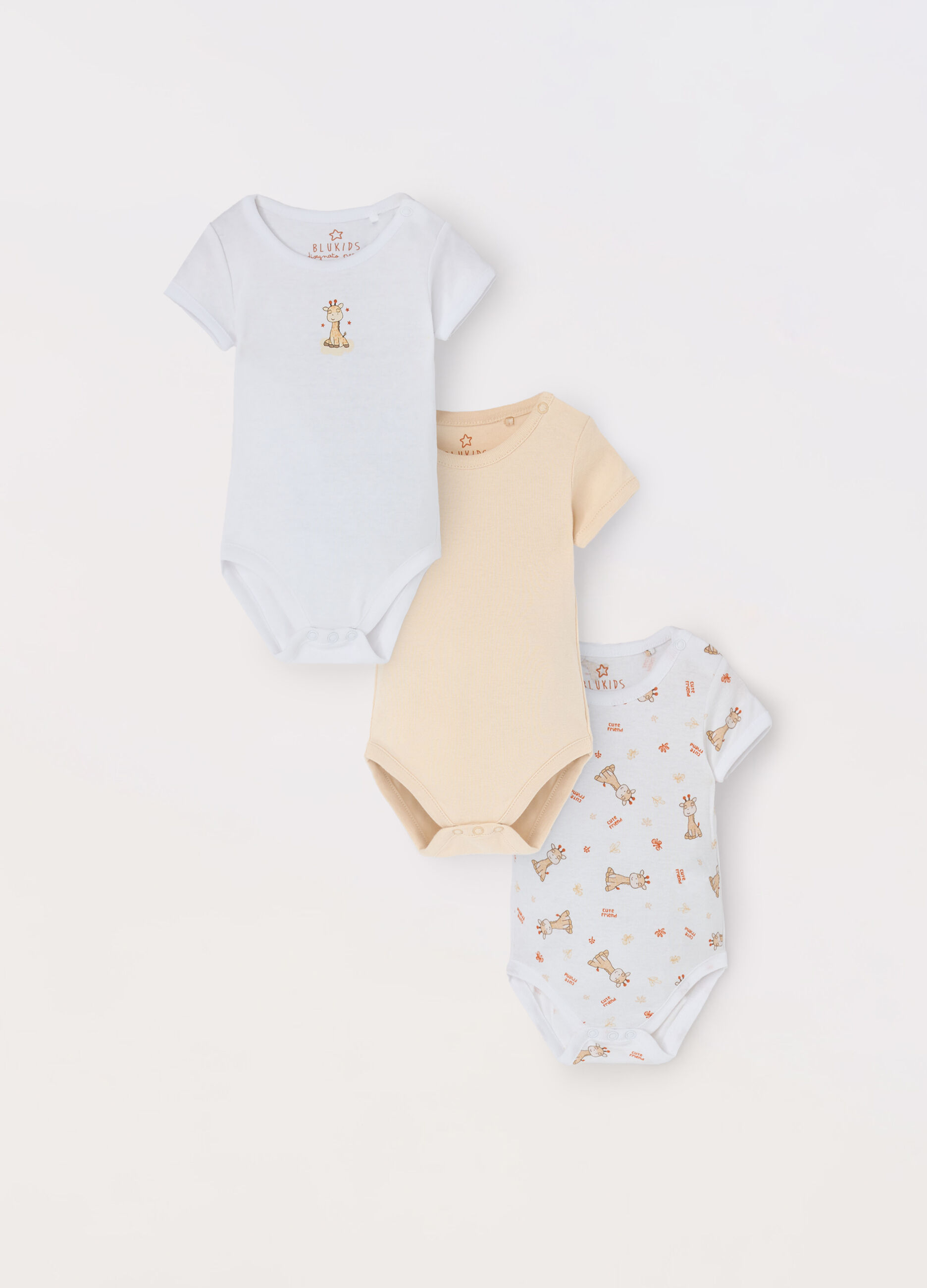 Pack 3 body in puro cotone organico neonato