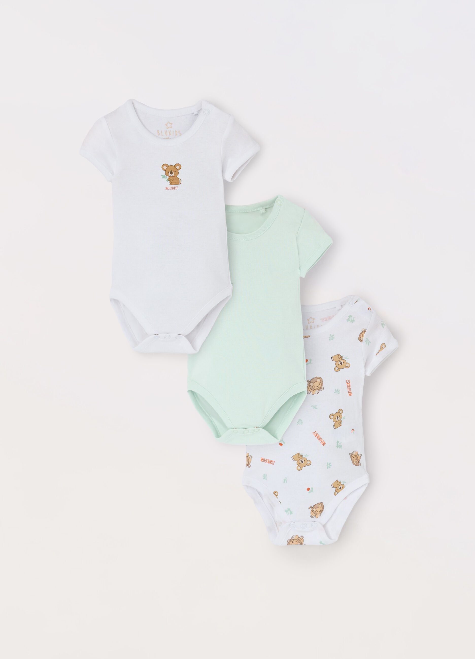 Pack 3 body in puro cotone organico neonato