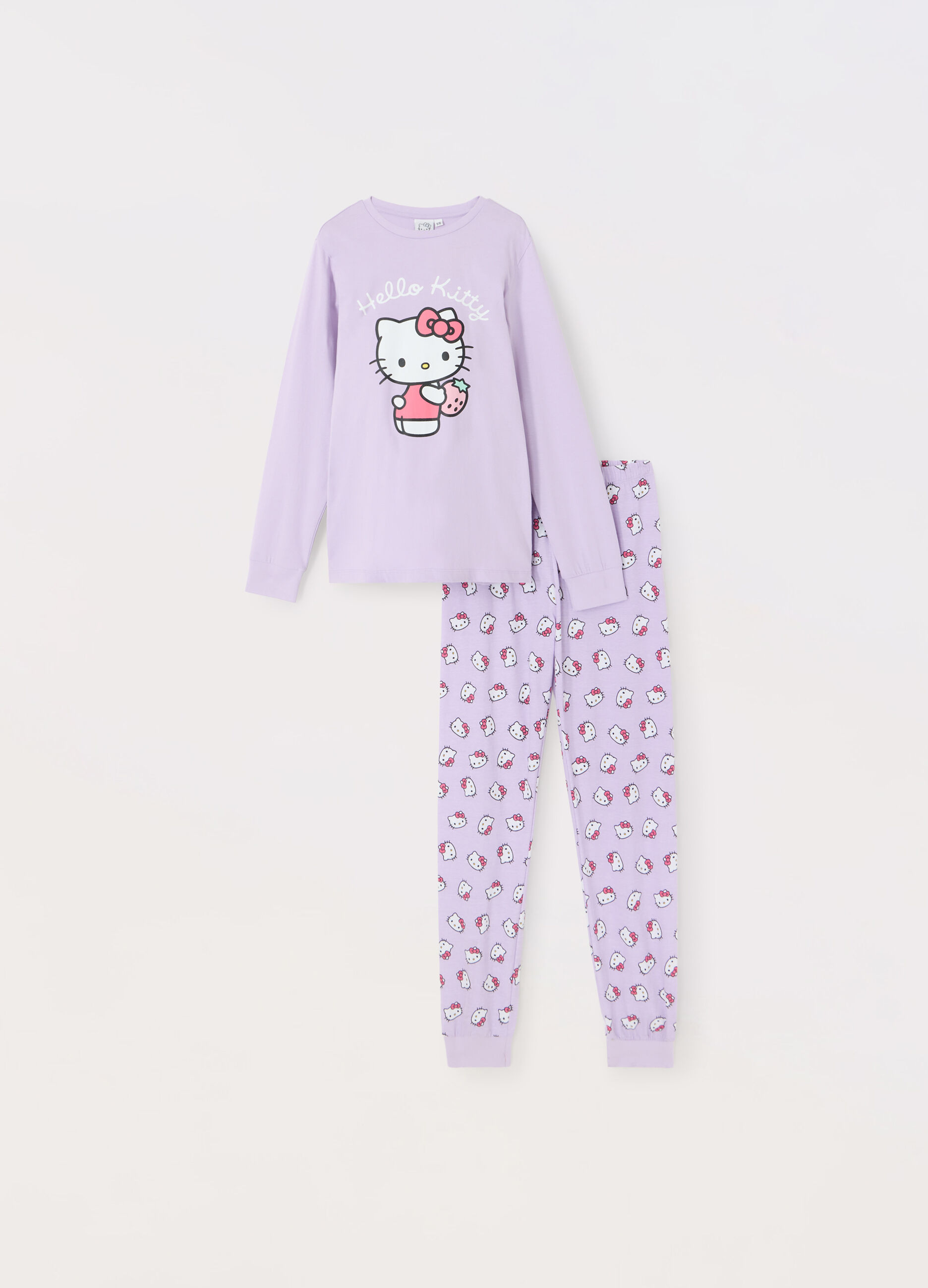 Pigiama lungo in jersey di puro cotone bambina