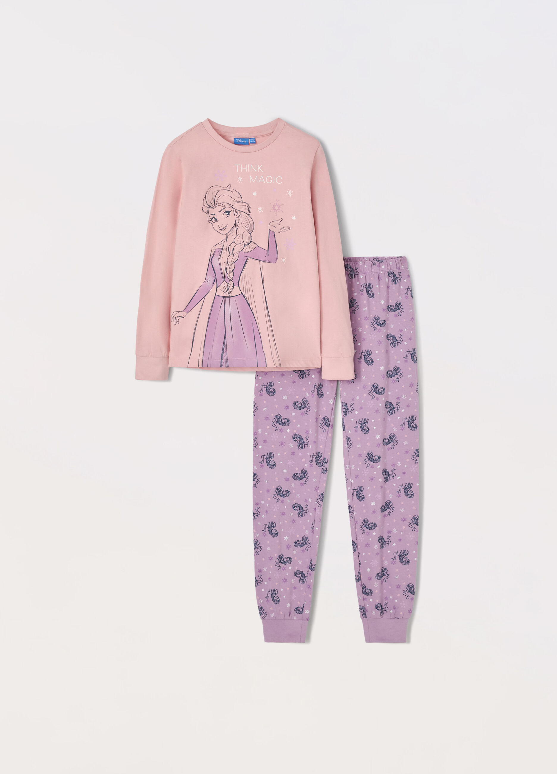 Set pigiama lungo in jersey di puro cotone bambina Frozen