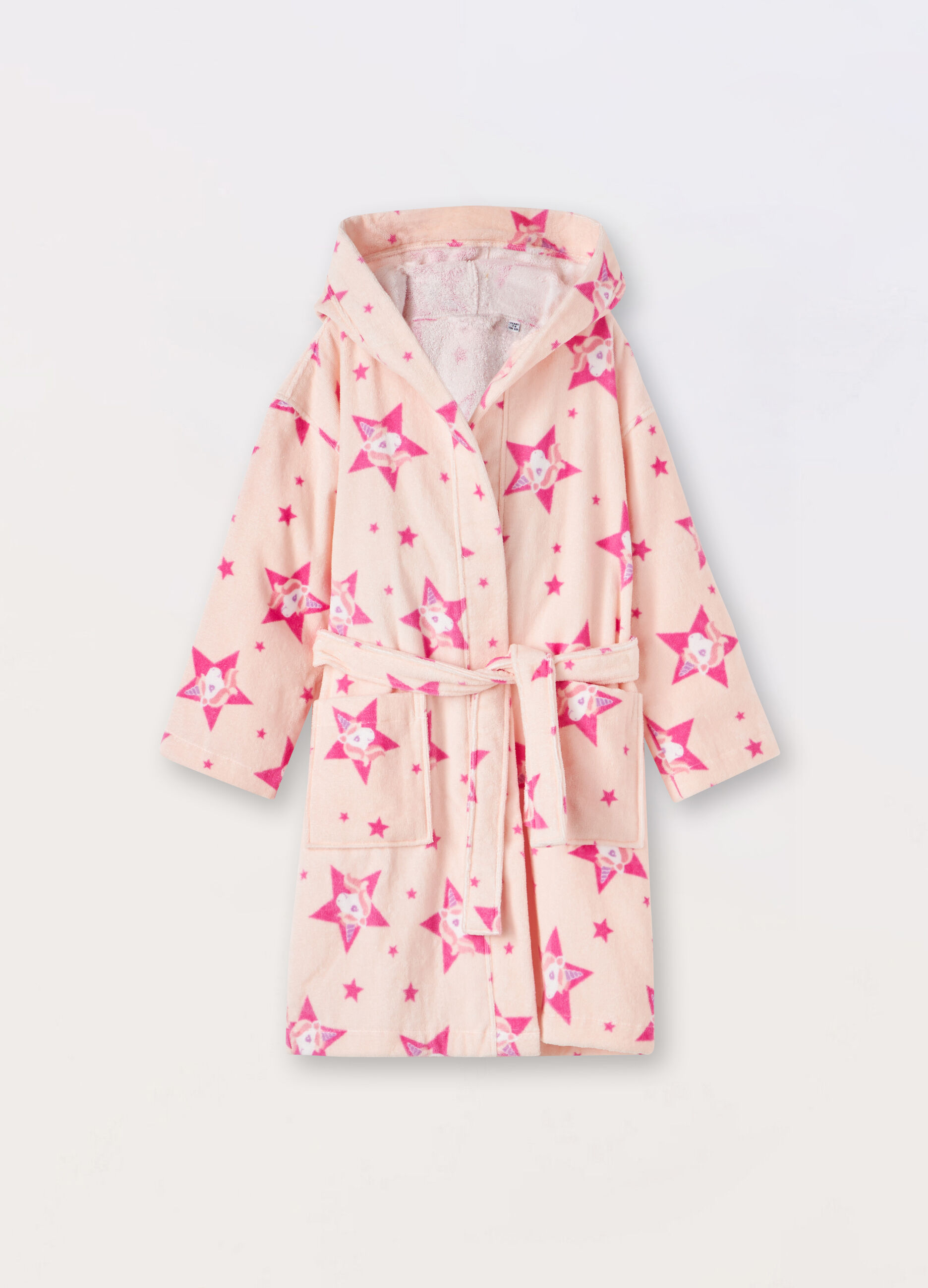 Accappatoio in puro cotone velour bambina