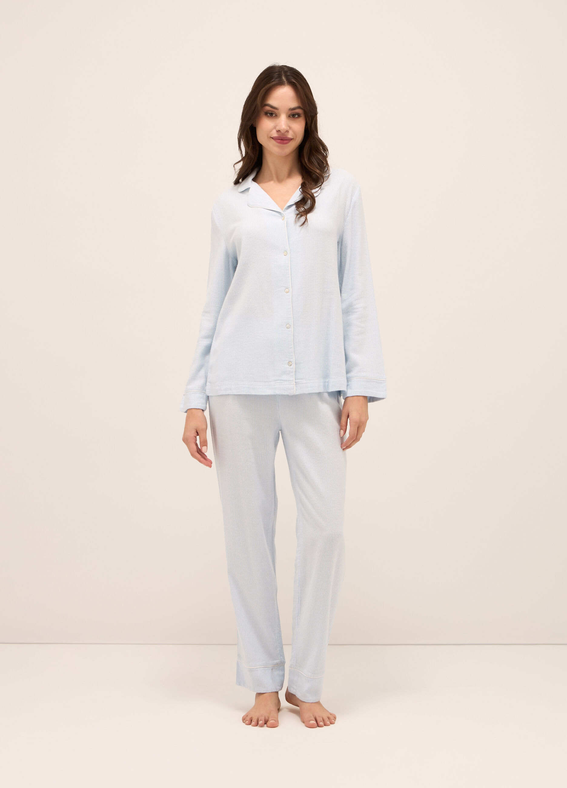 Set pigiama in flanella di misto cotone donna