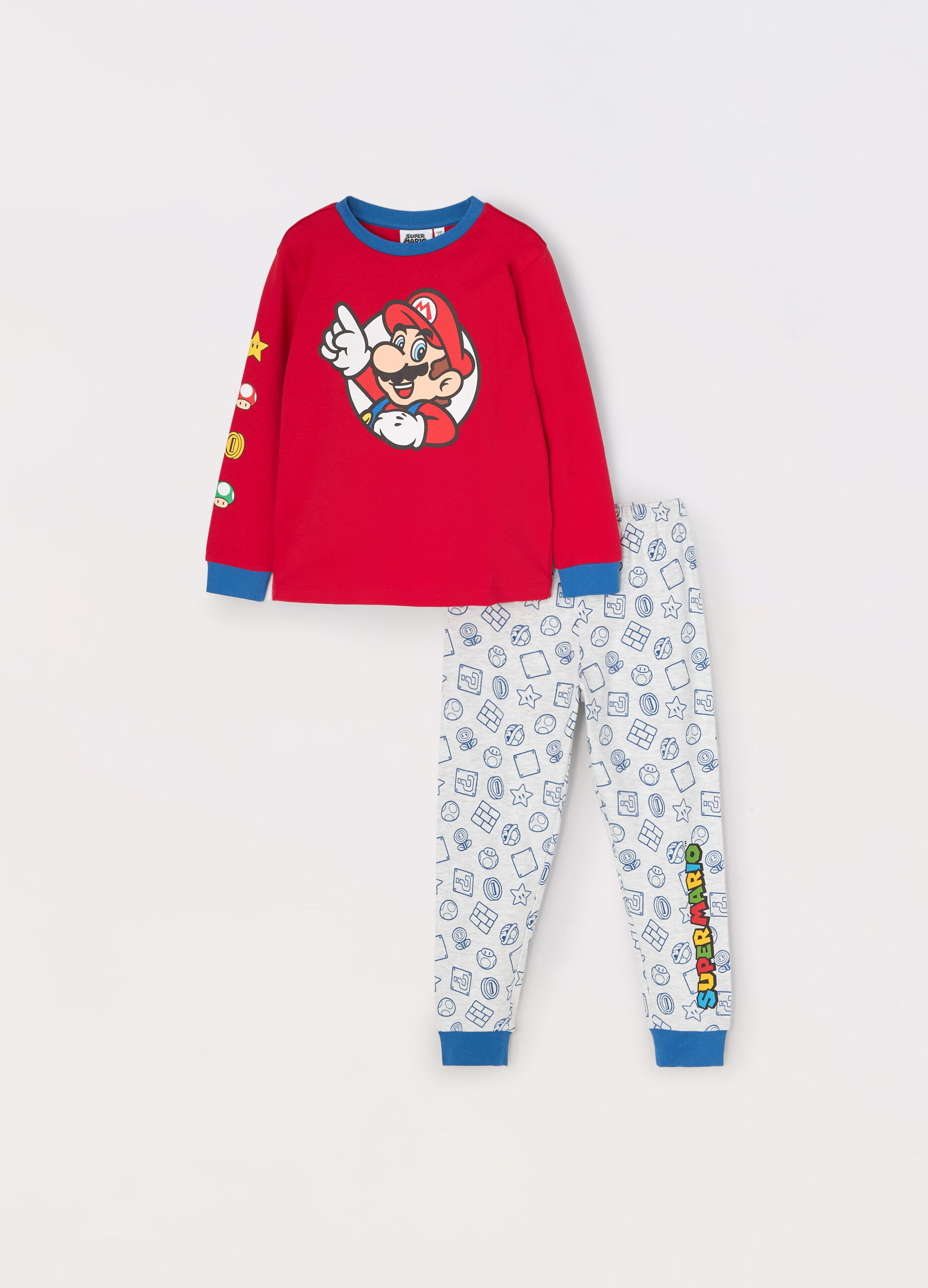 Pigiama lungo in puro cotone bambino Super Mario