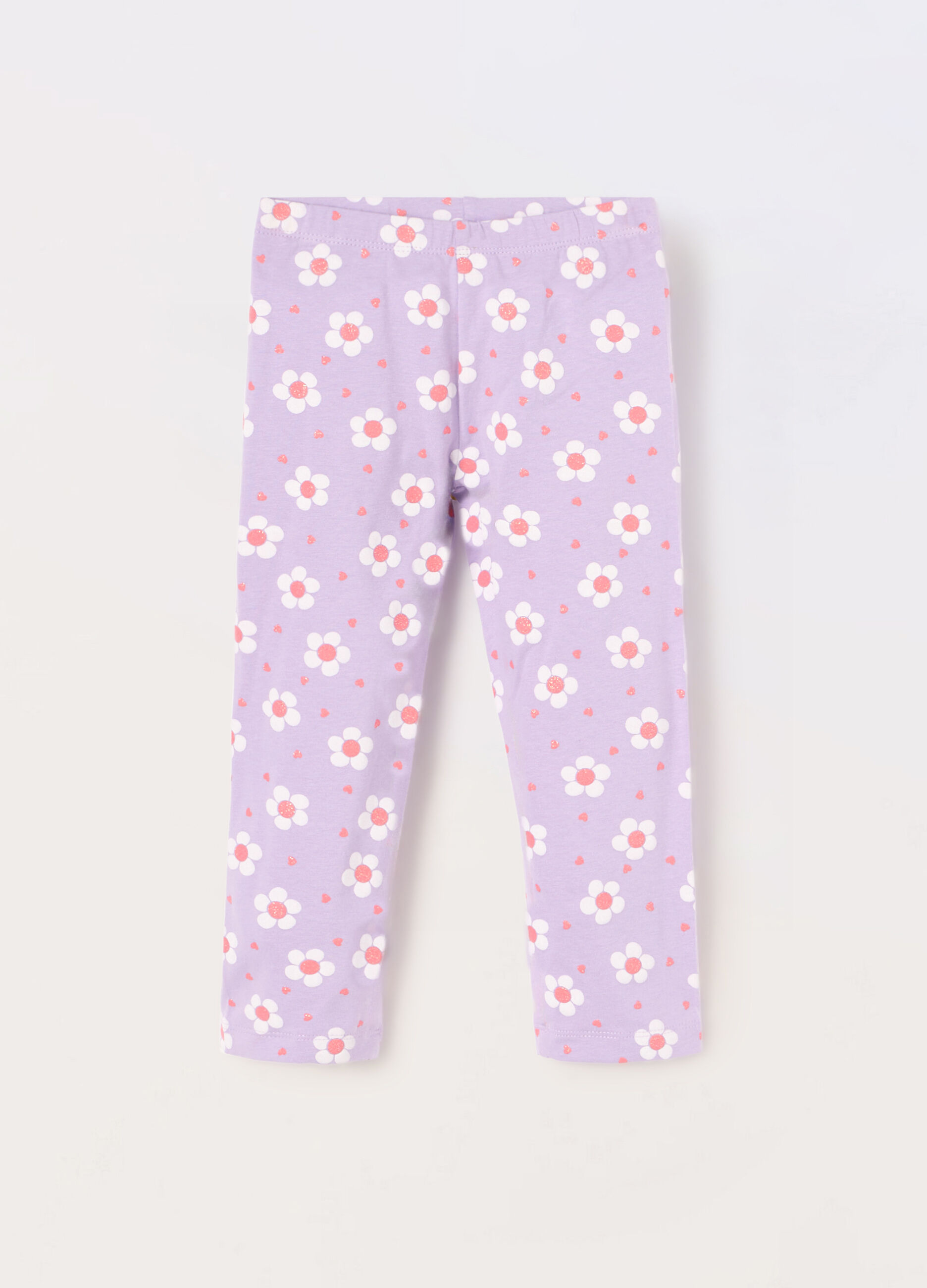 Leggings in jersey di cotone stretch bambina