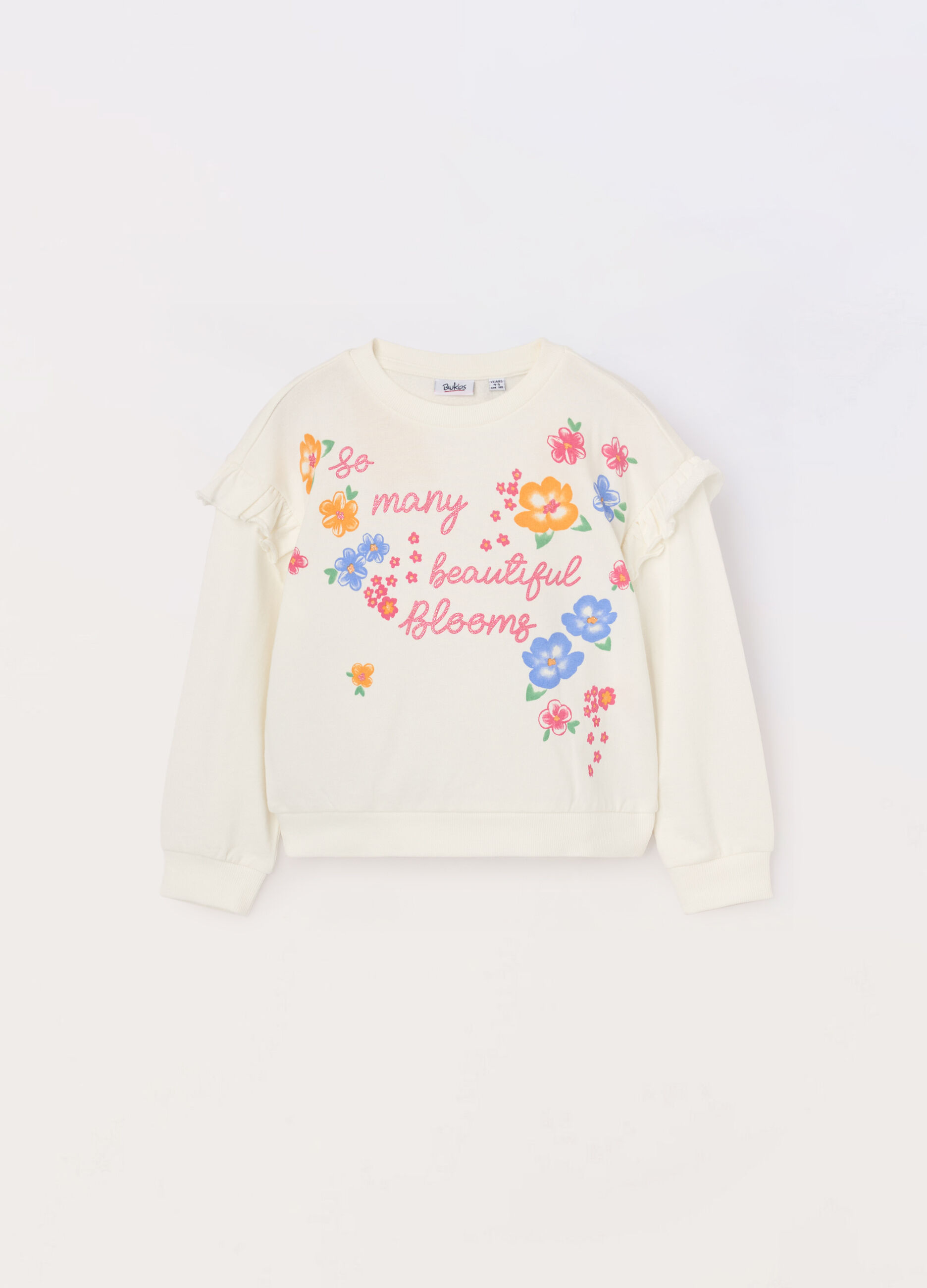 Felpa in french terry di puro cotone bambina