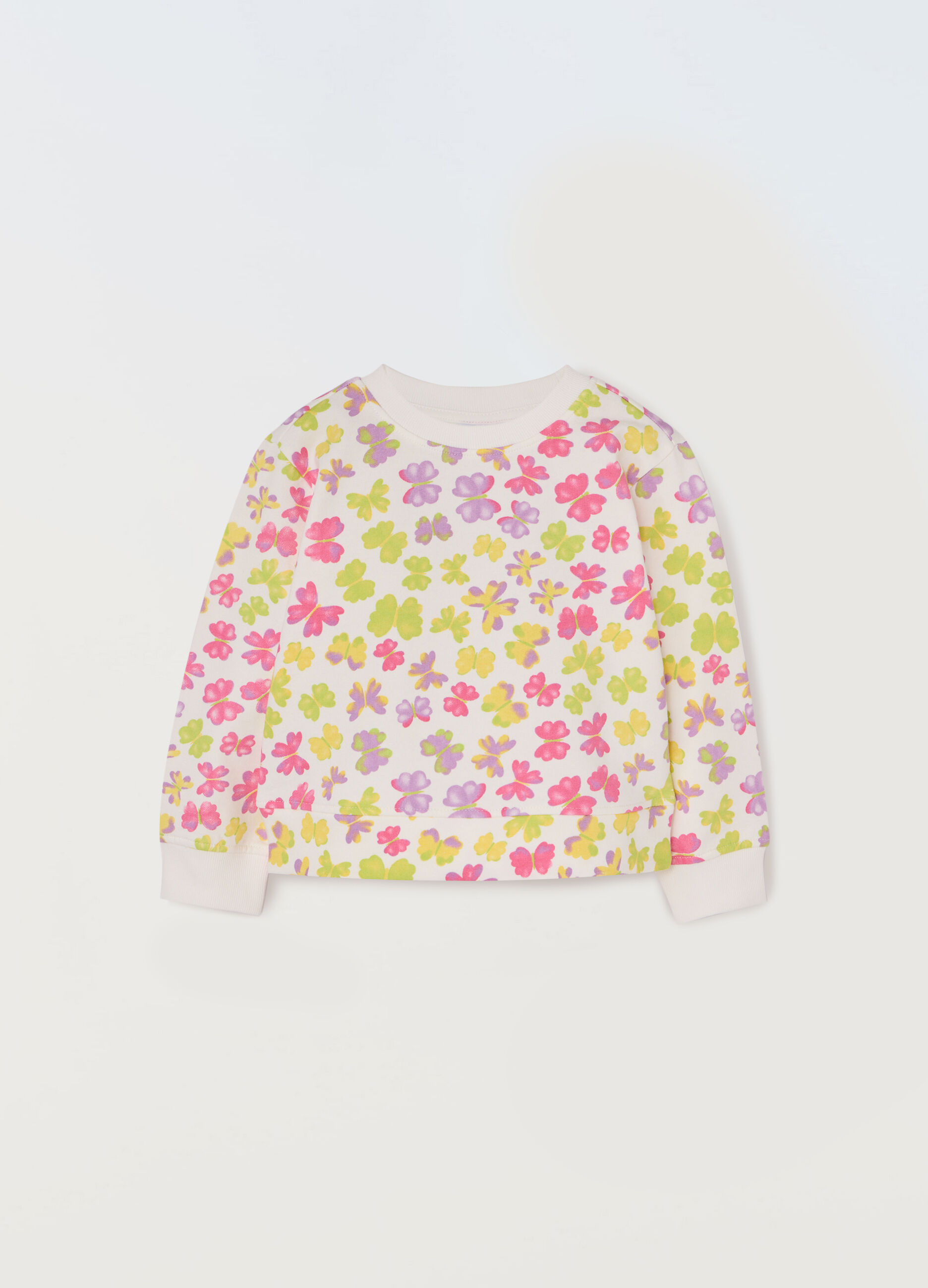 Felpa in french terry di puro cotone bambina