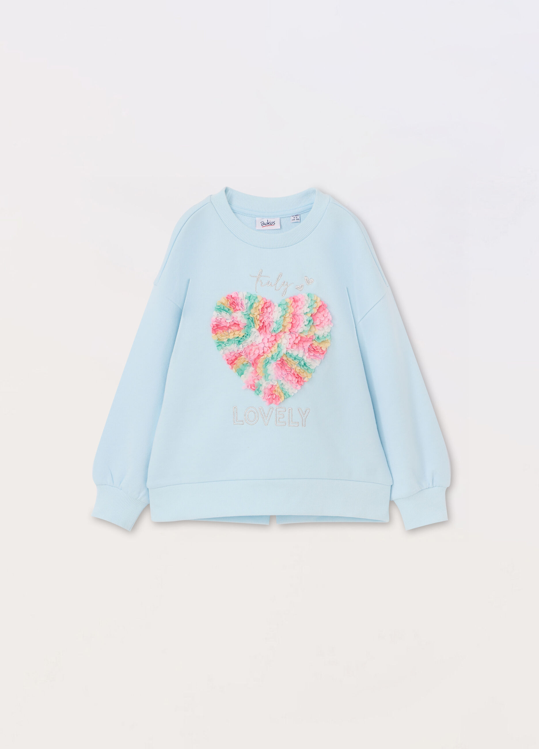 Felpa in french terry di misto cotone bambina
