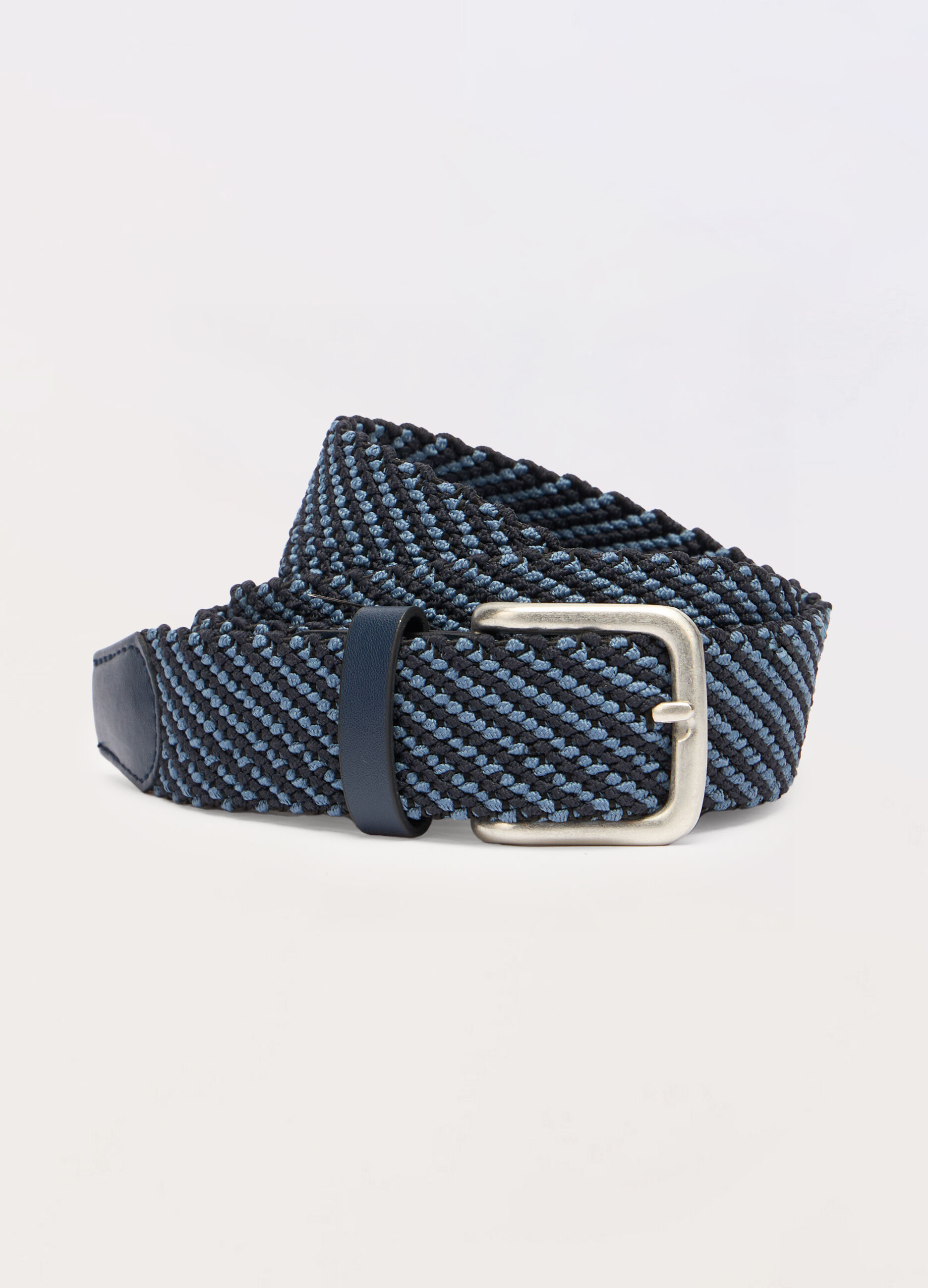 Cintura bicolor intrecciata con inserti in ECOpelle uomo
