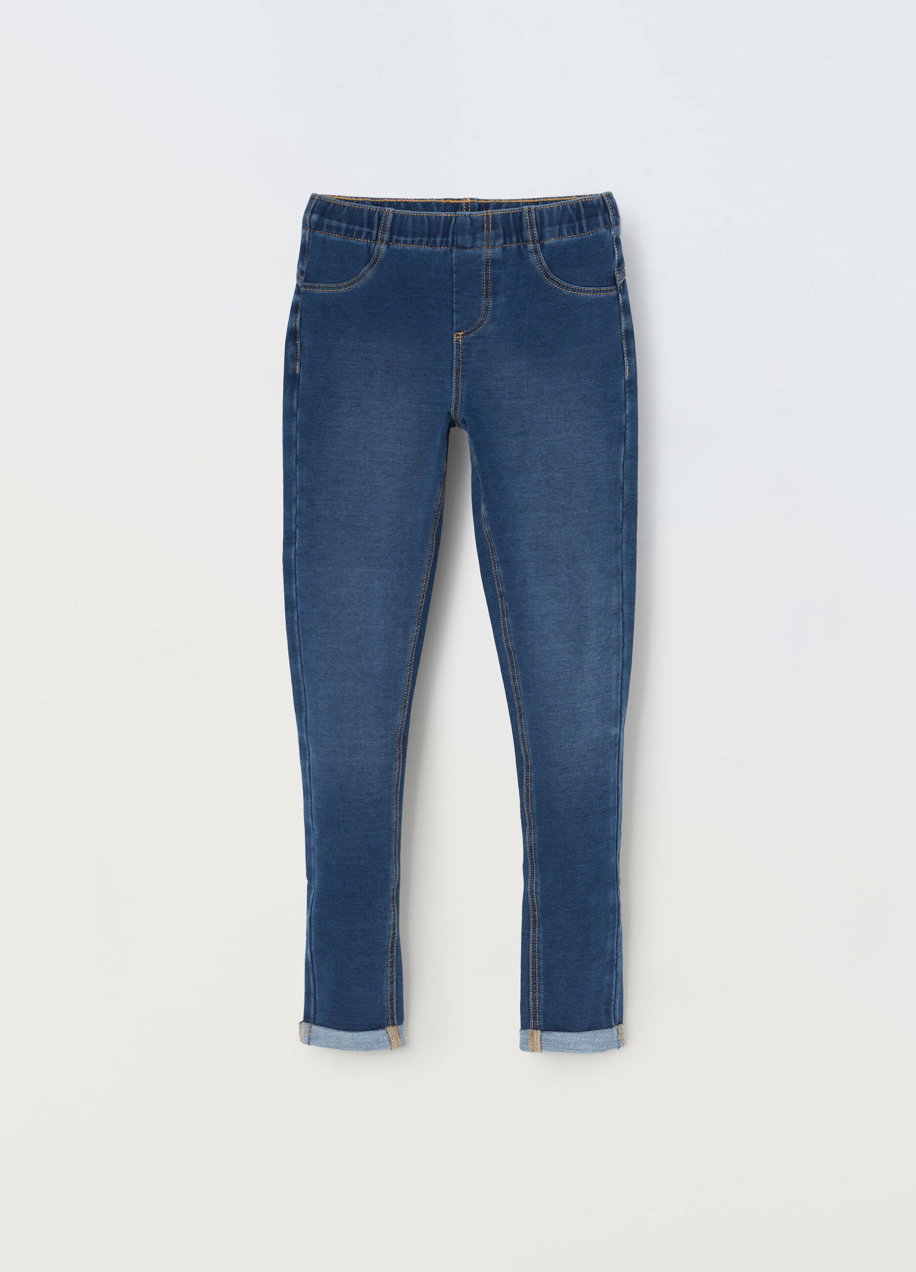 Jeggings in french terry denim ragazza
