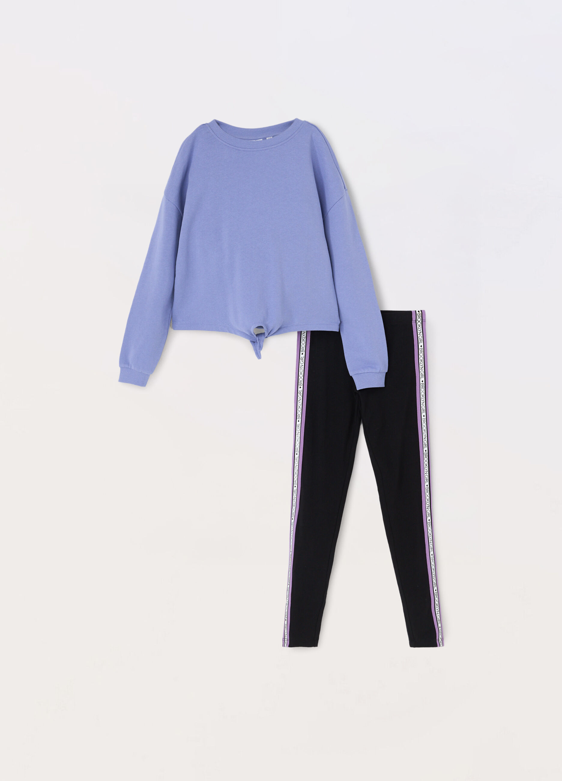 Jogging set in french terry di puro cotone ragazza
