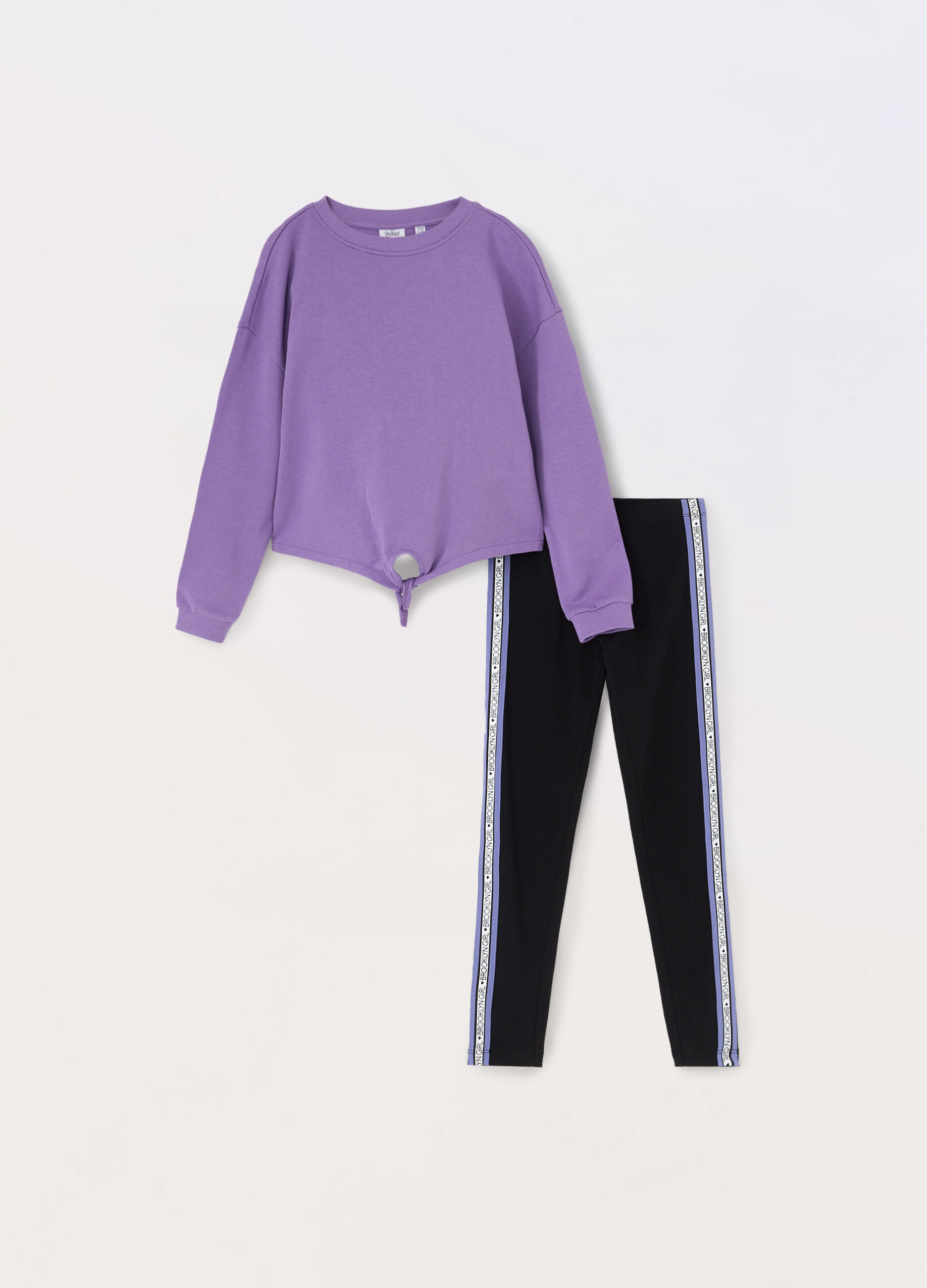 Jogging set in french terry di puro cotone ragazza