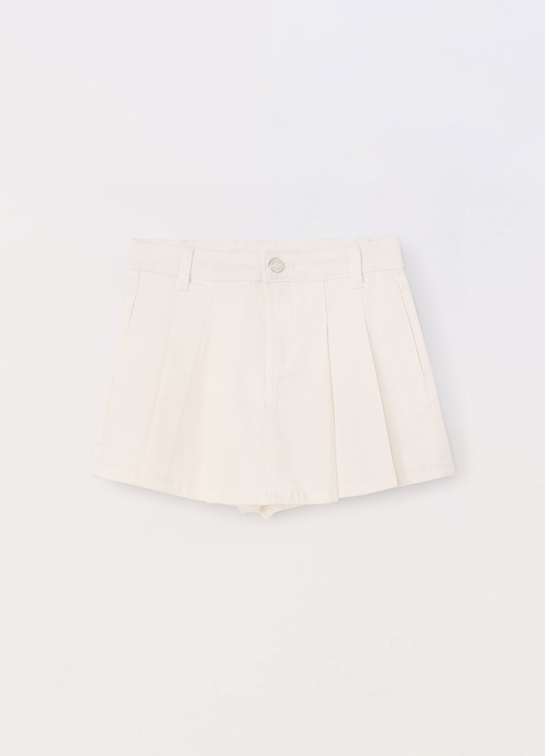 Gonna pantalone a pieghe in twill ragazza