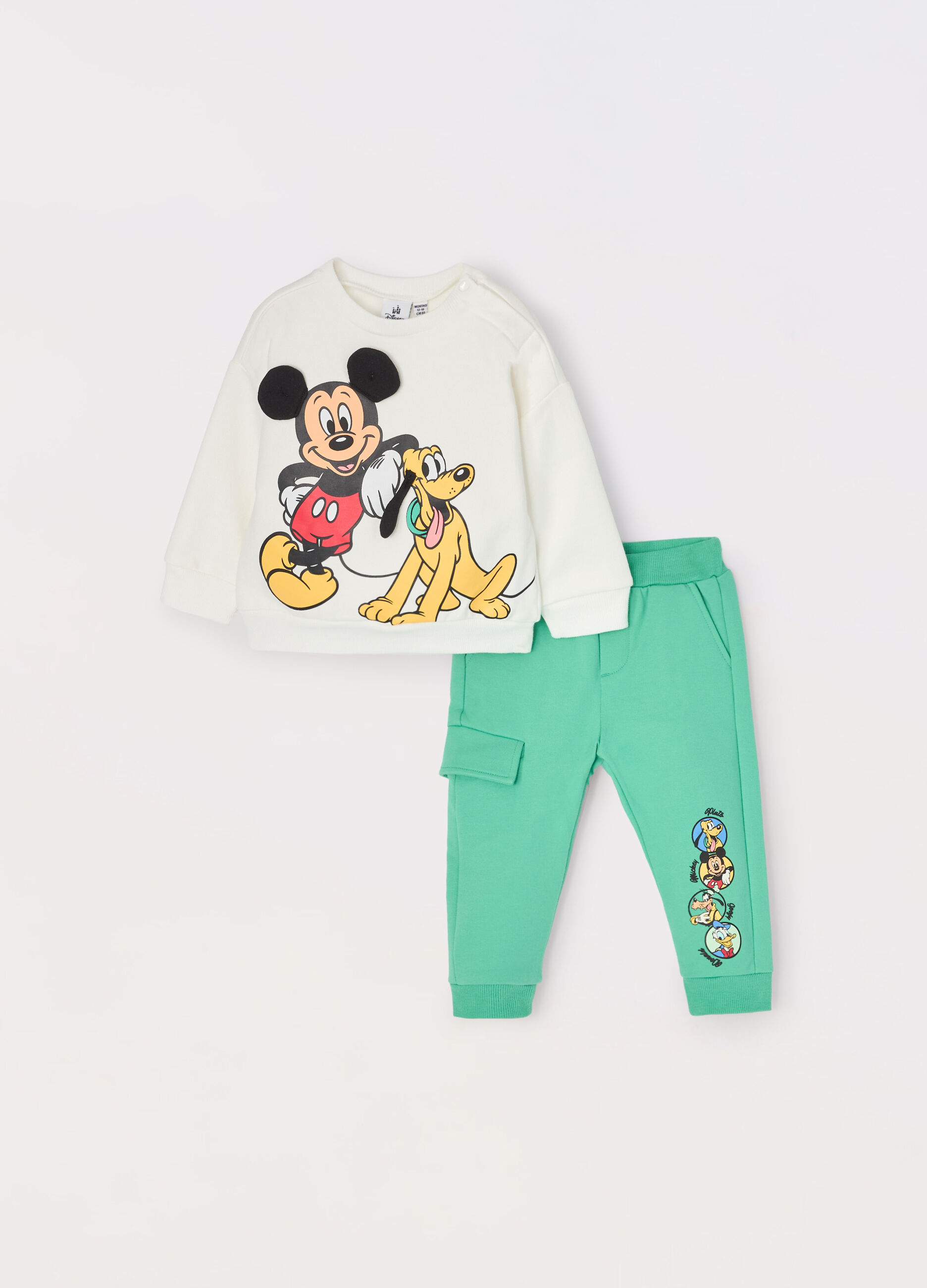 Jogging set in french terry di puro cotone neonato