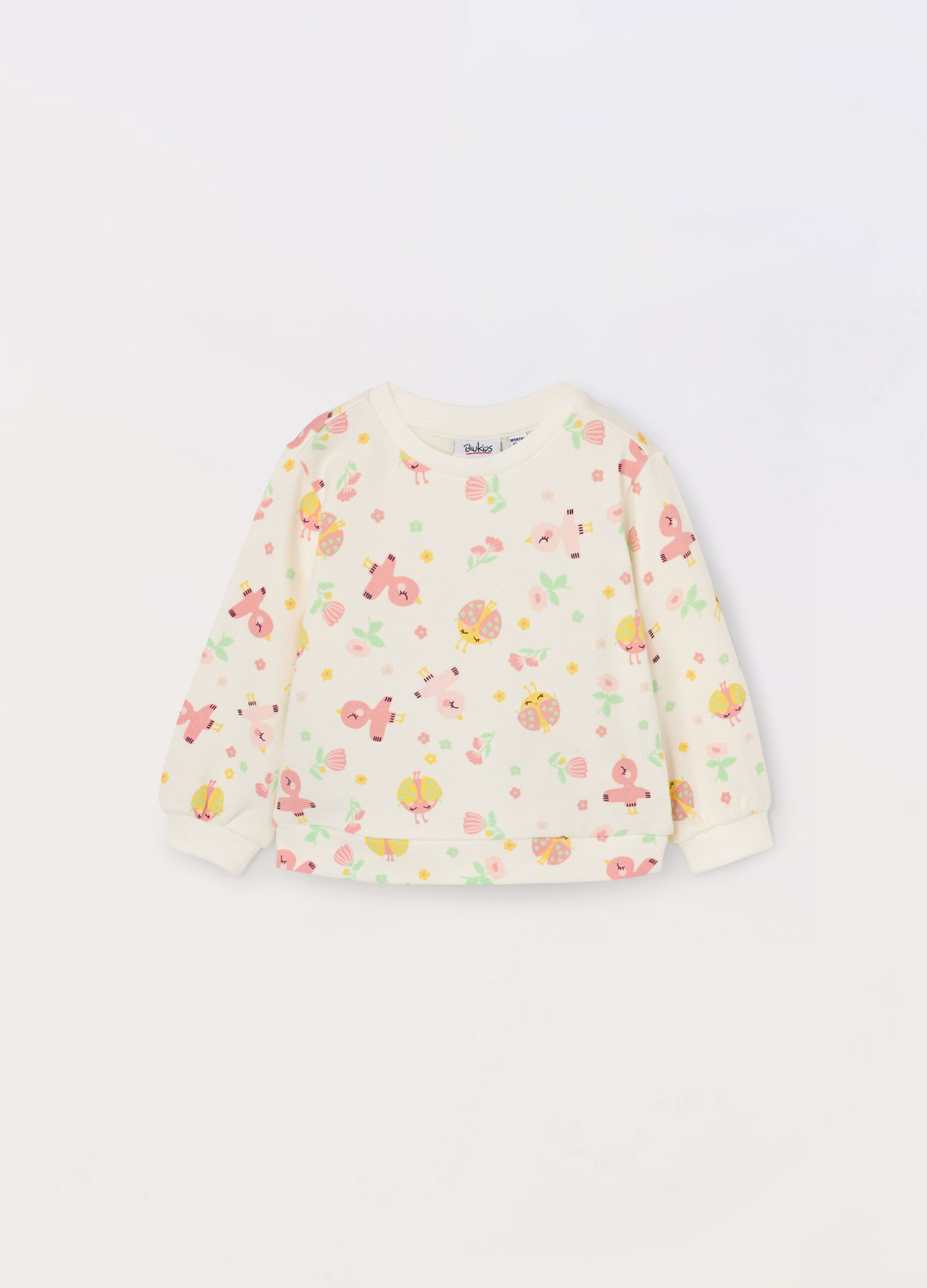 Felpa in french terry di puro cotone neonata