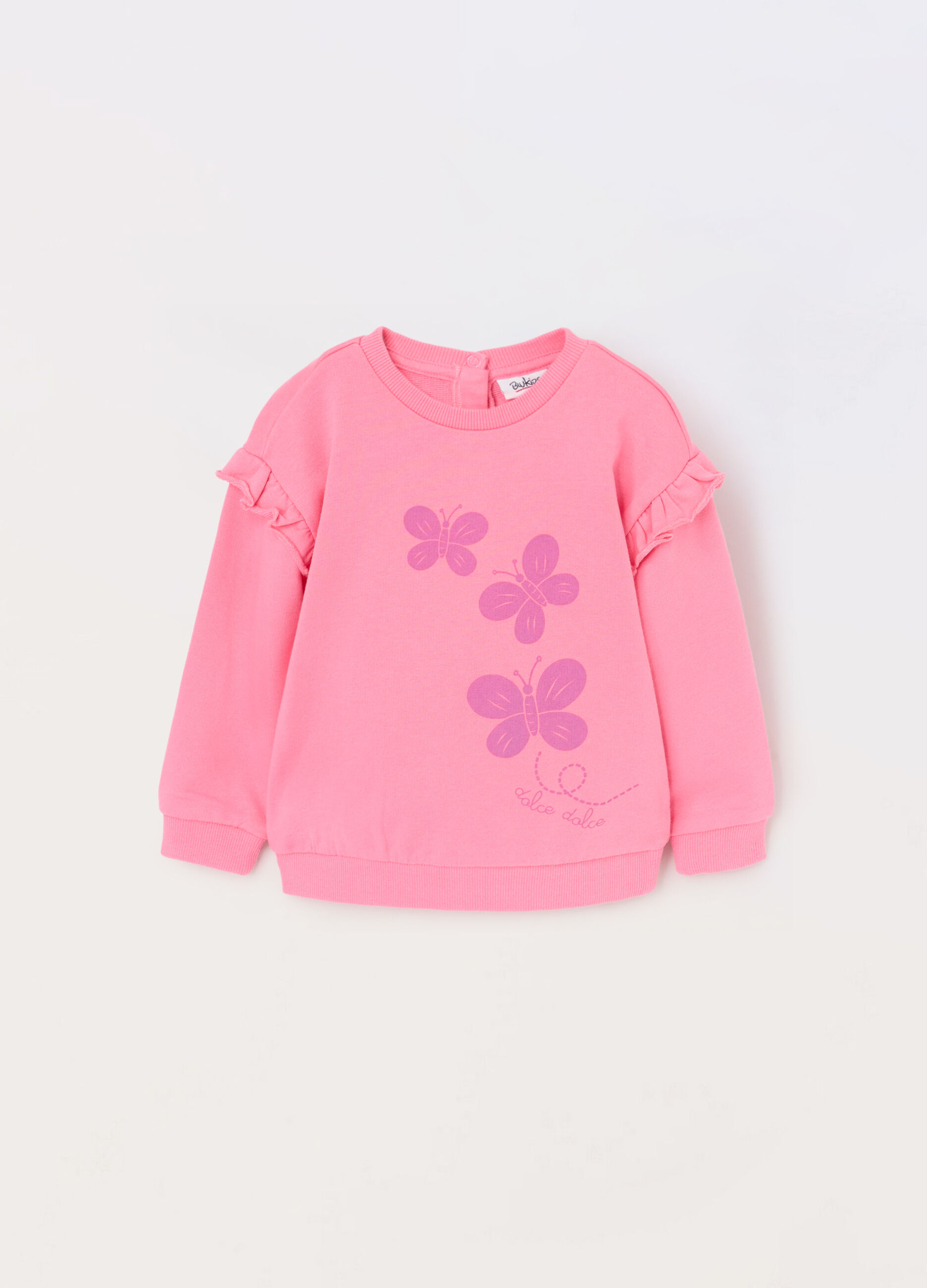 Felpa in french terry di puro cotone neonata