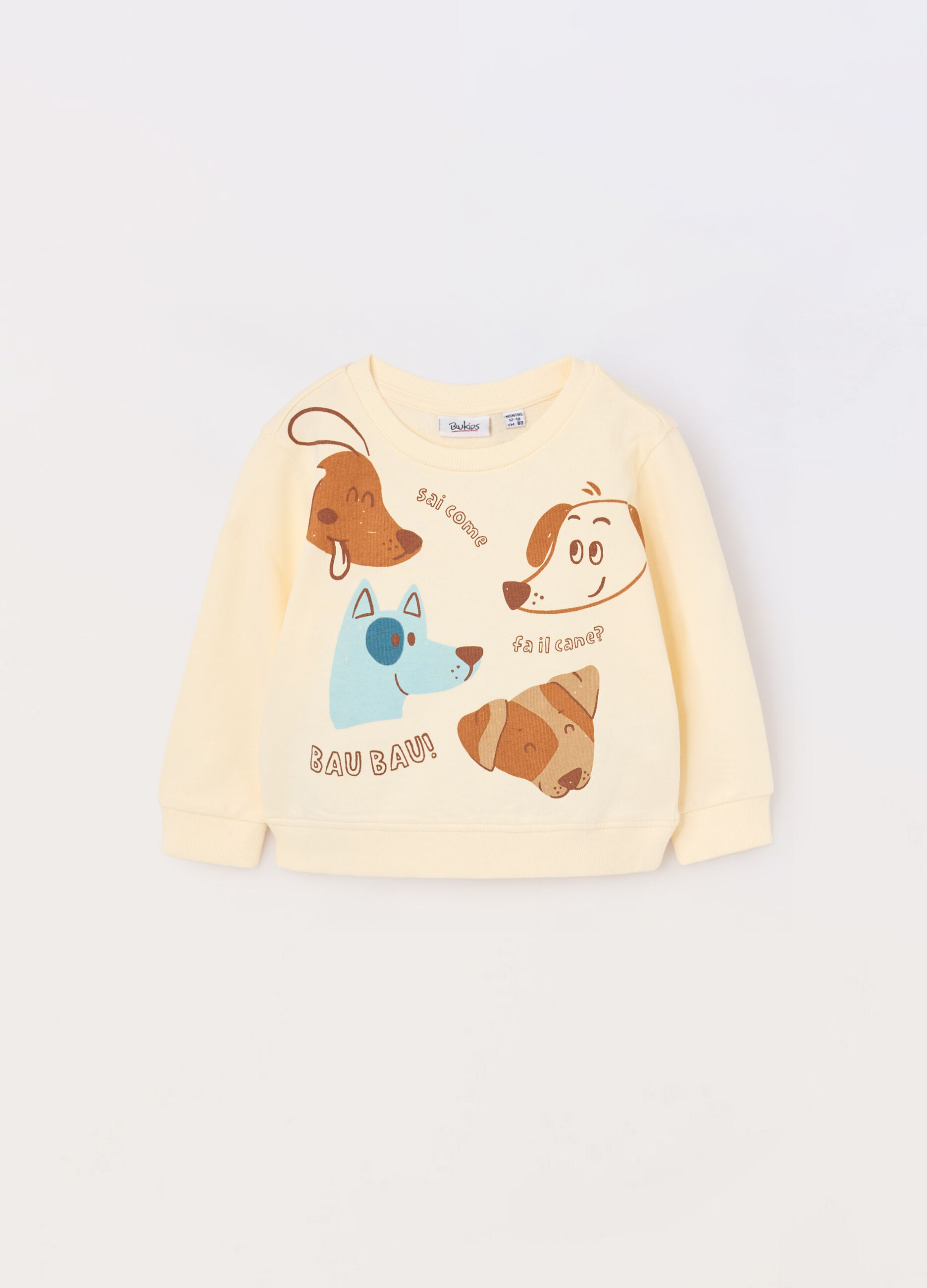 Felpa in french terry di puro cotone neonato