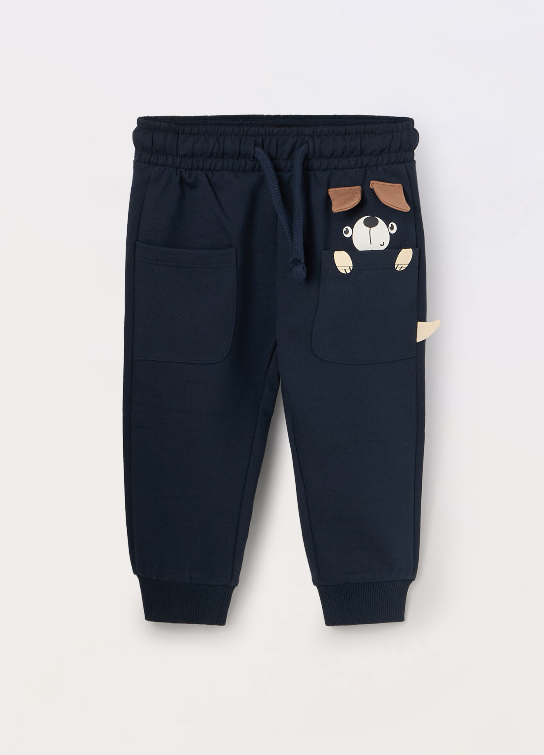 Joggers in french terry di puro cotone neonato
