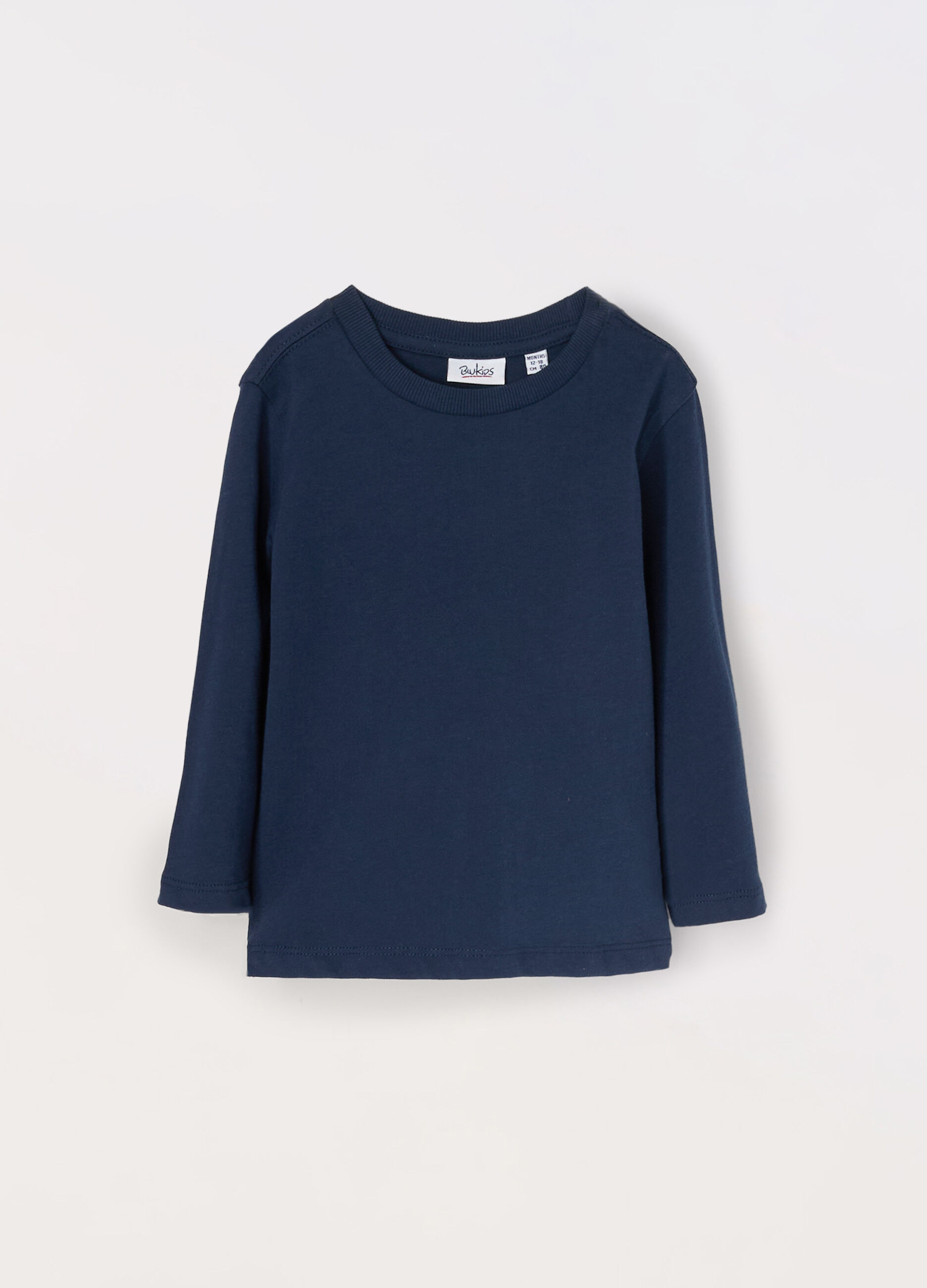 T-shirt a maniche lunghe in puro cotone neonato