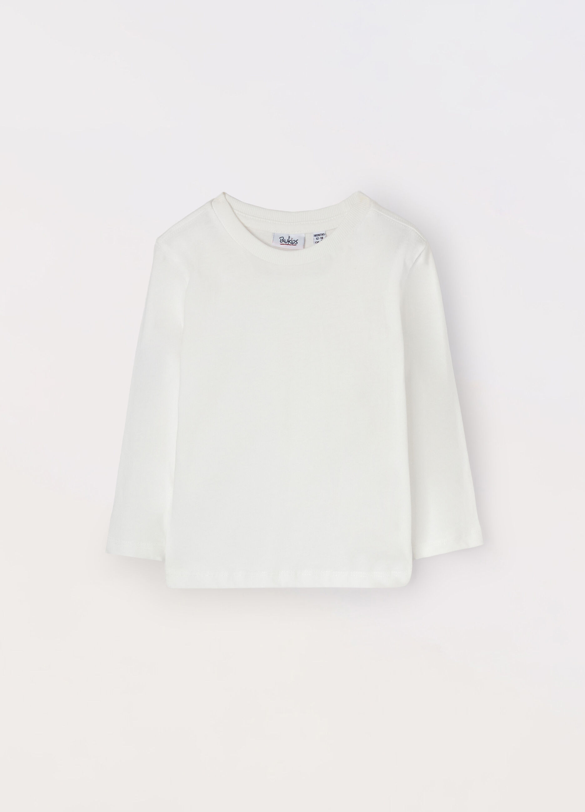T-shirt a maniche lunghe in puro cotone neonato