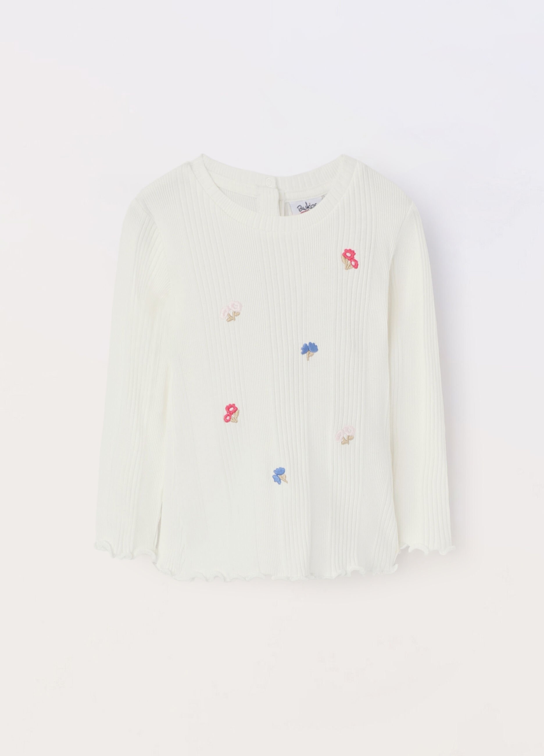T-shirt in costina di puro cotone neonata
