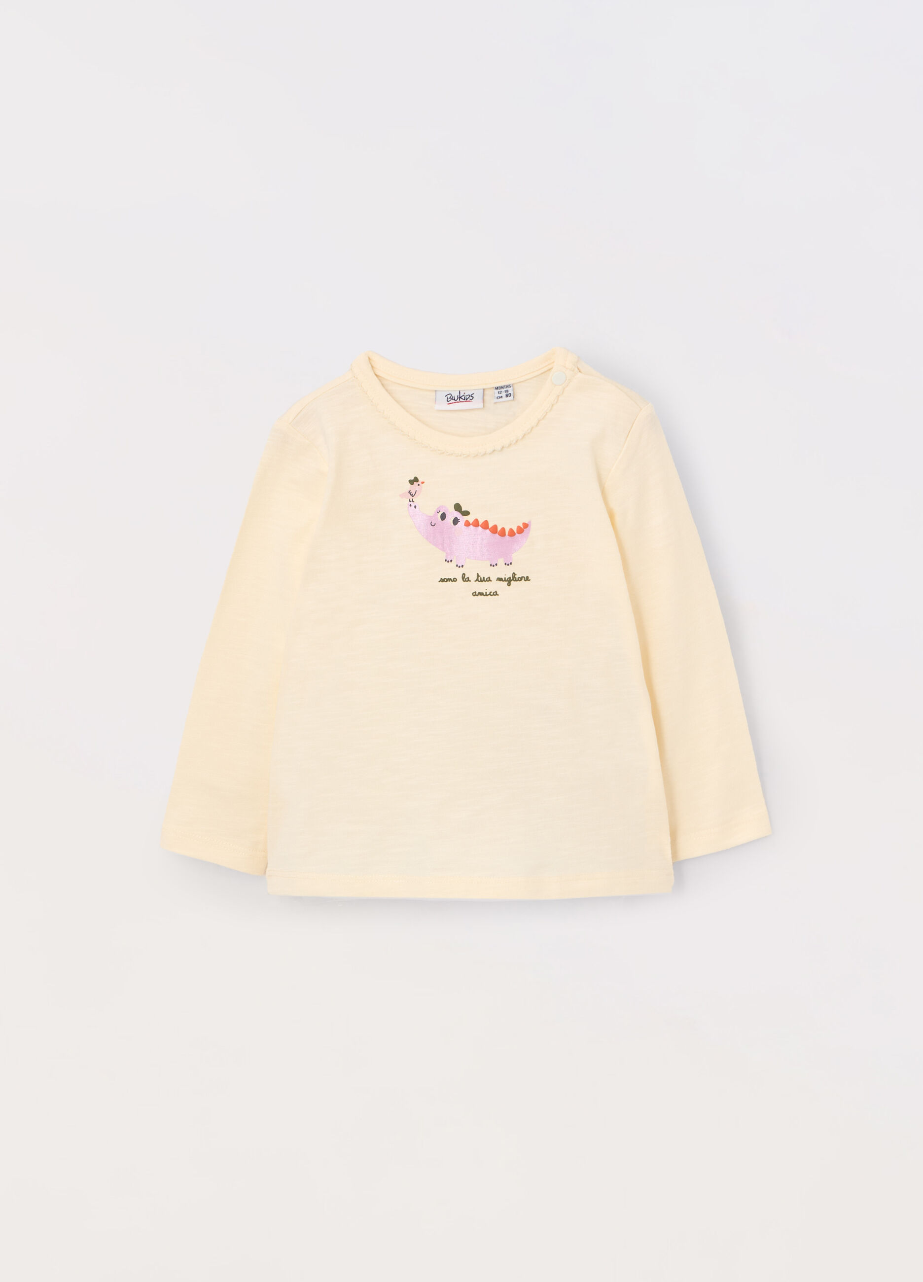 T-shirt in jersey di cotone stretch neonata