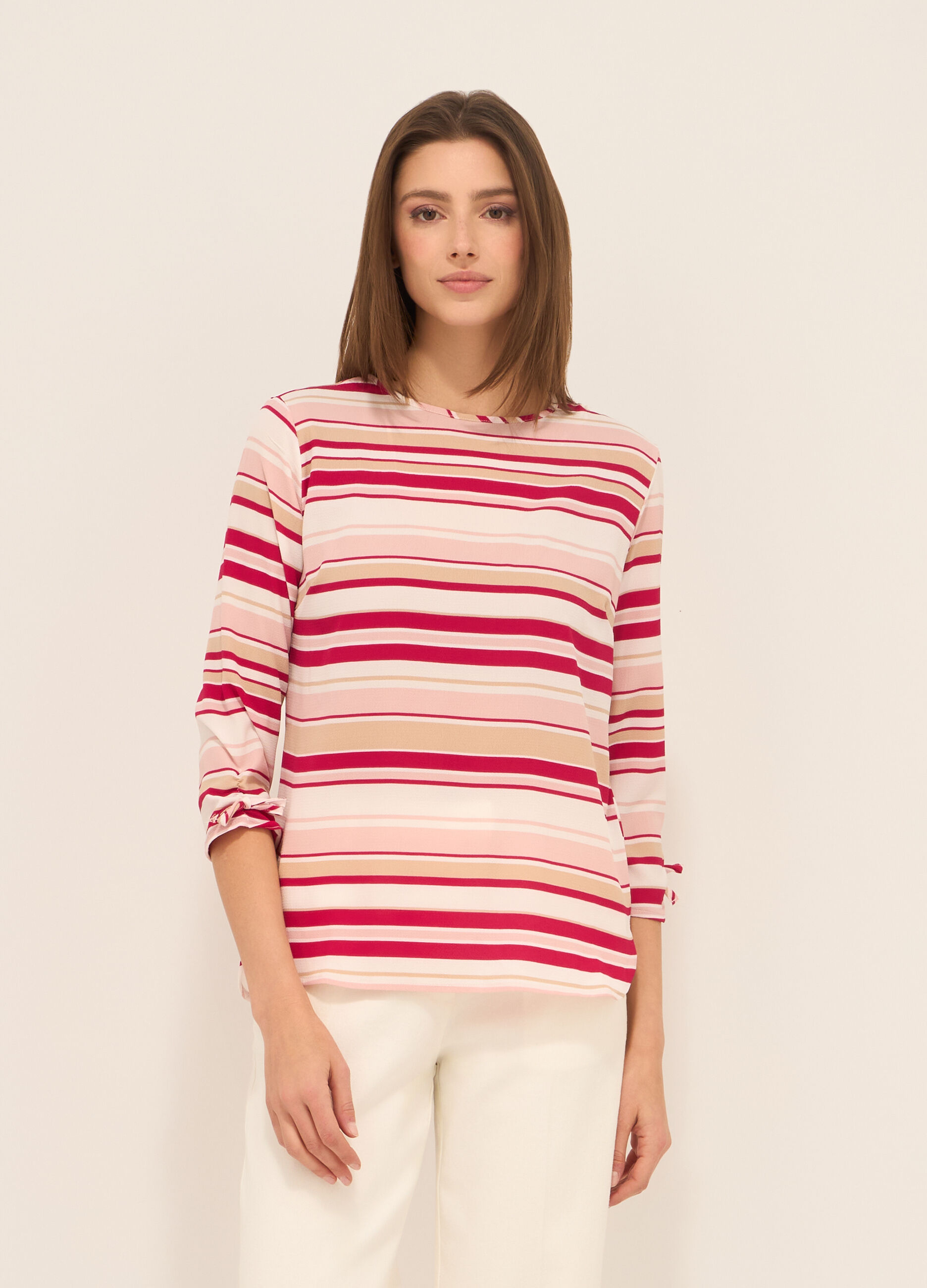 Blusa a righe multicolor donna