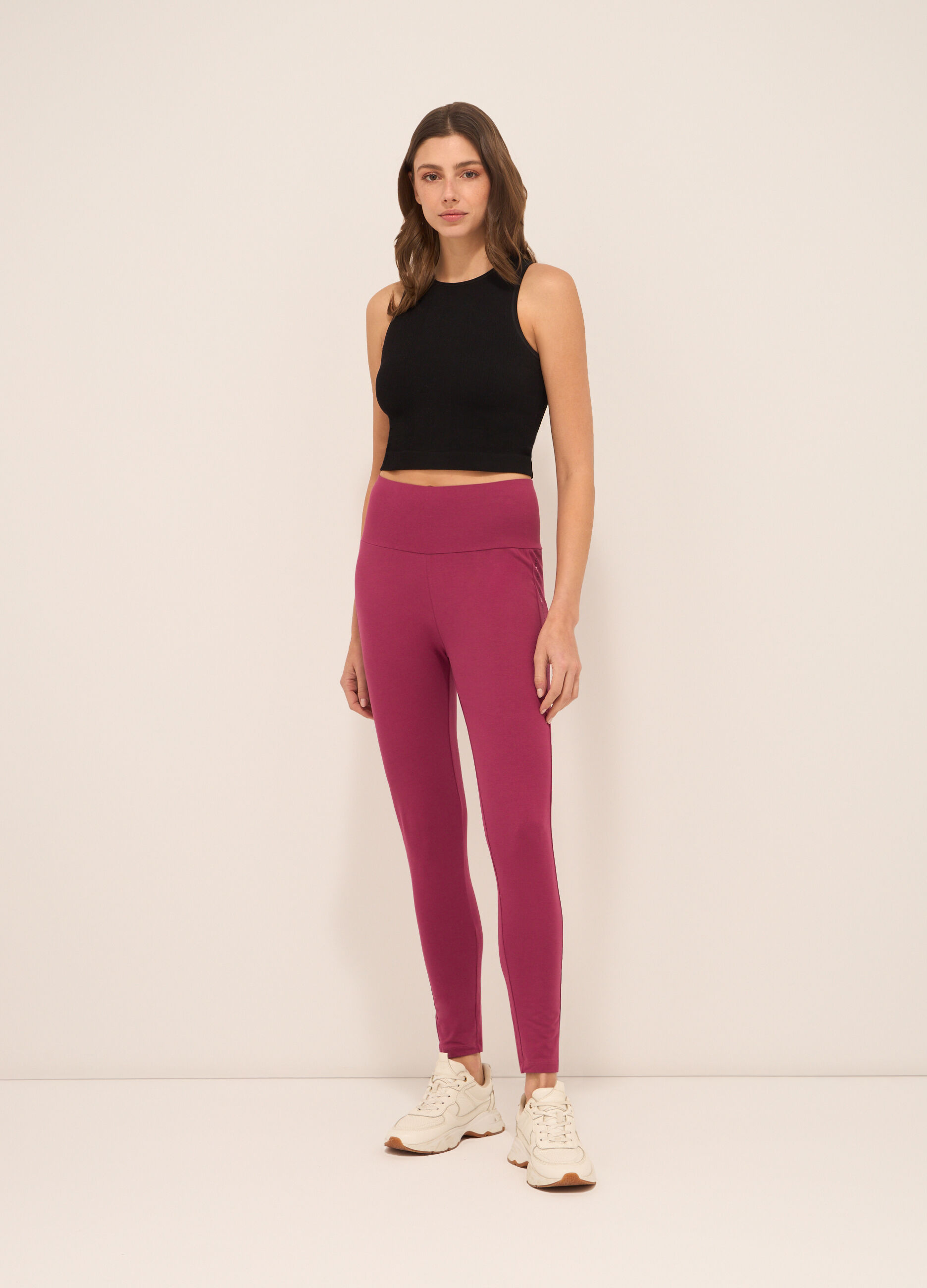 Leggings in cotone stretch donna