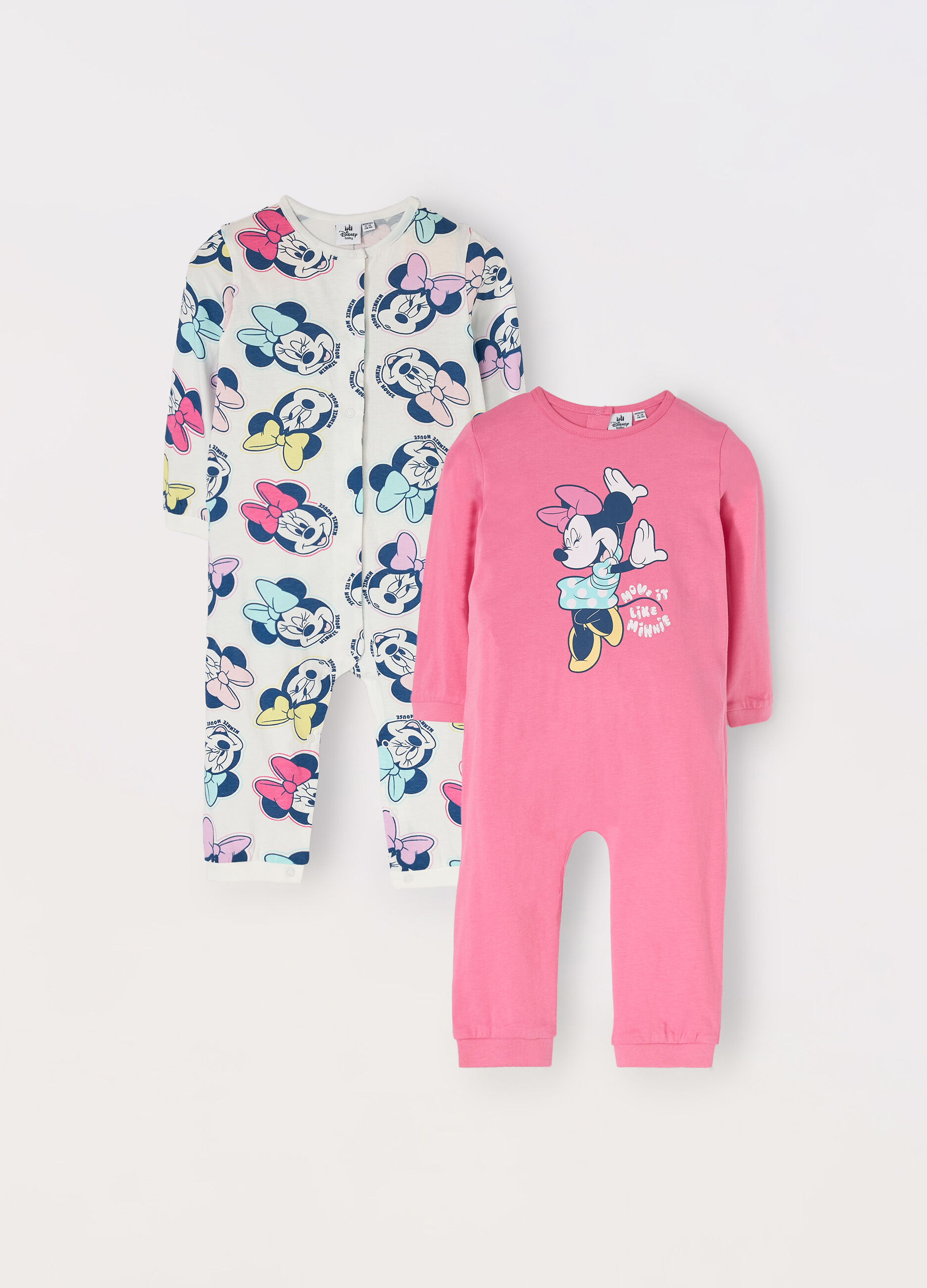 Pack 2 tutine pigiama Minnie in puro cotone neonata