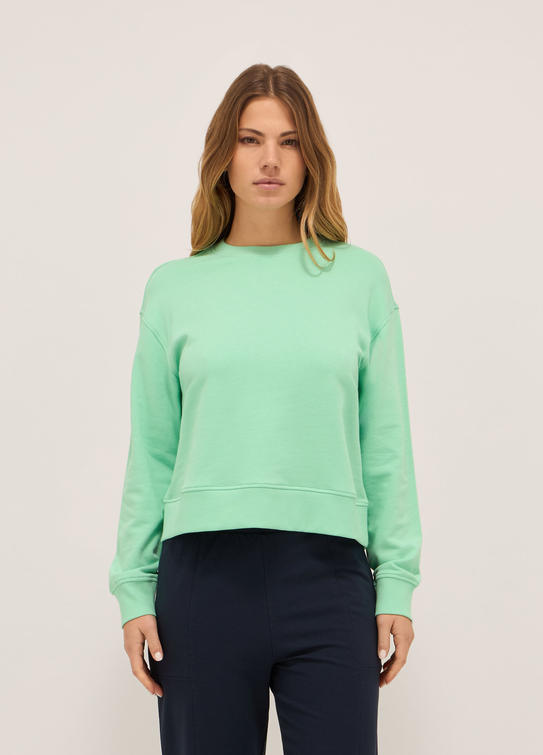 Felpa in french terry di puro cotone donna
