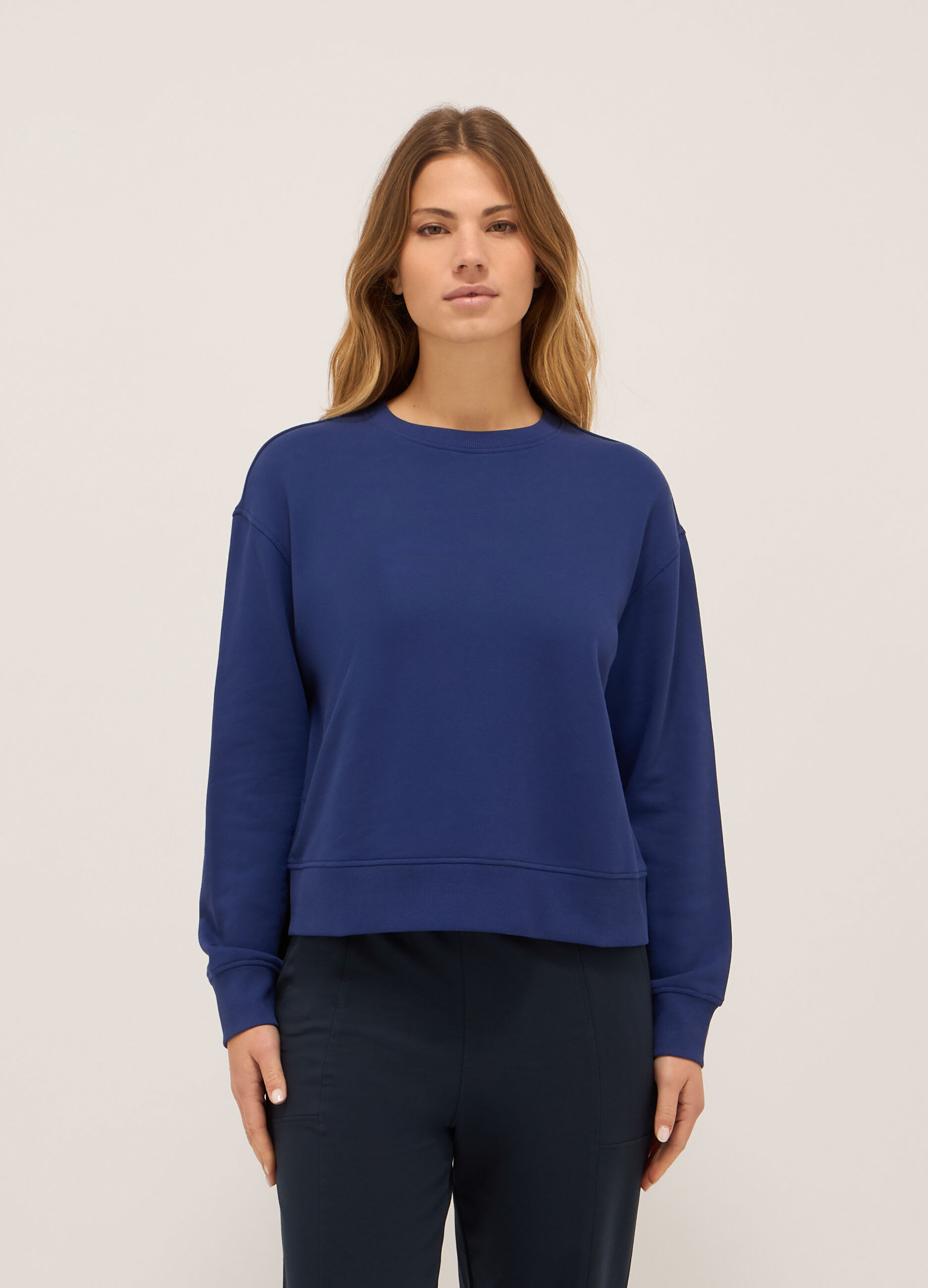 Felpa in french terry di puro cotone donna