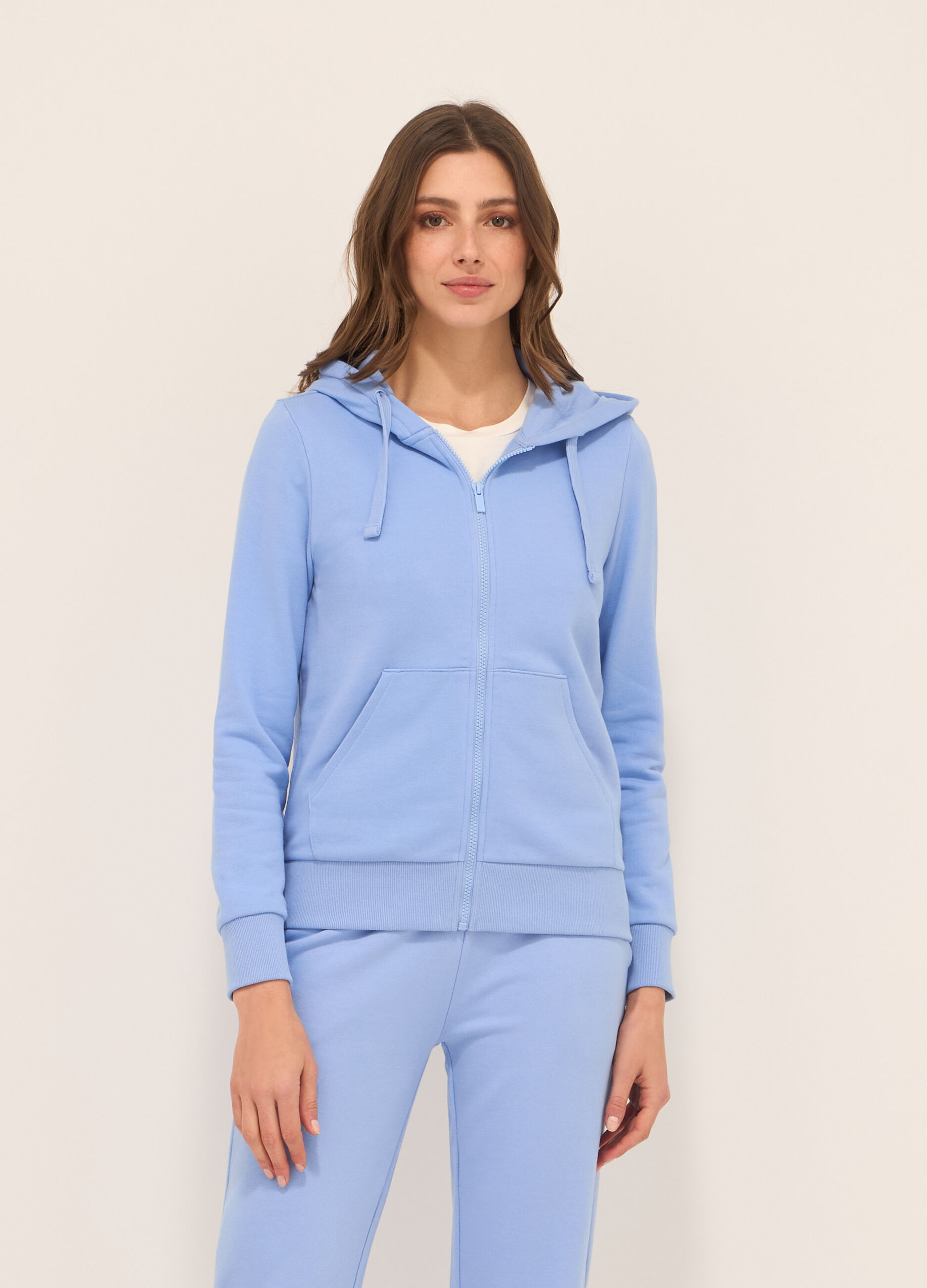 Felpa in french terry di misto cotone donna