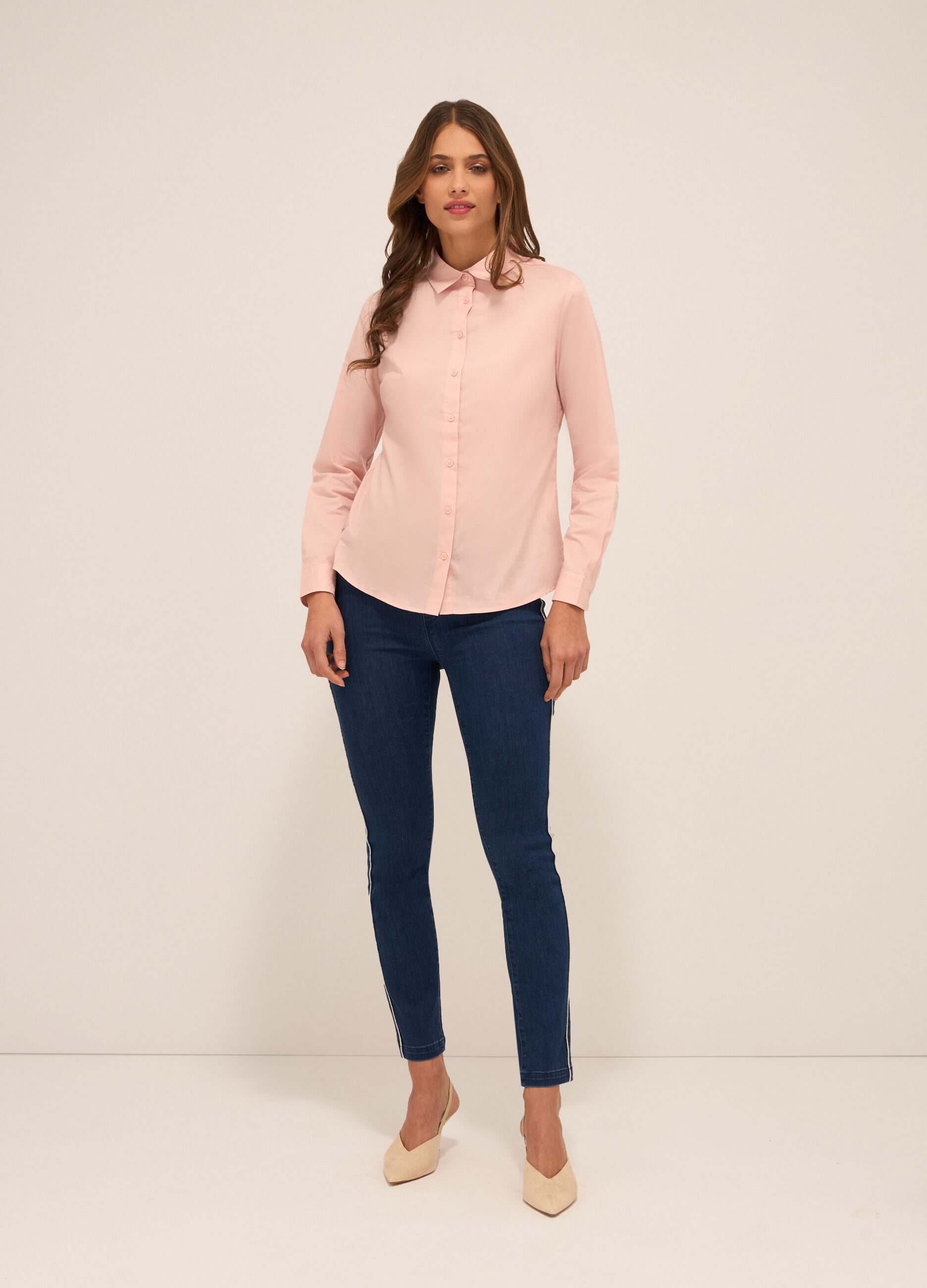 Jeggings in stretch denim di misto cotone donna