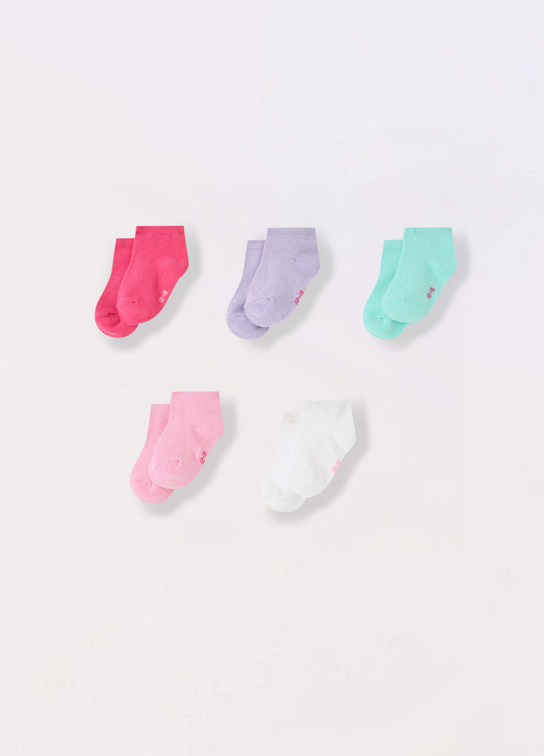 Pack 5 calze corte misto cotone neonata