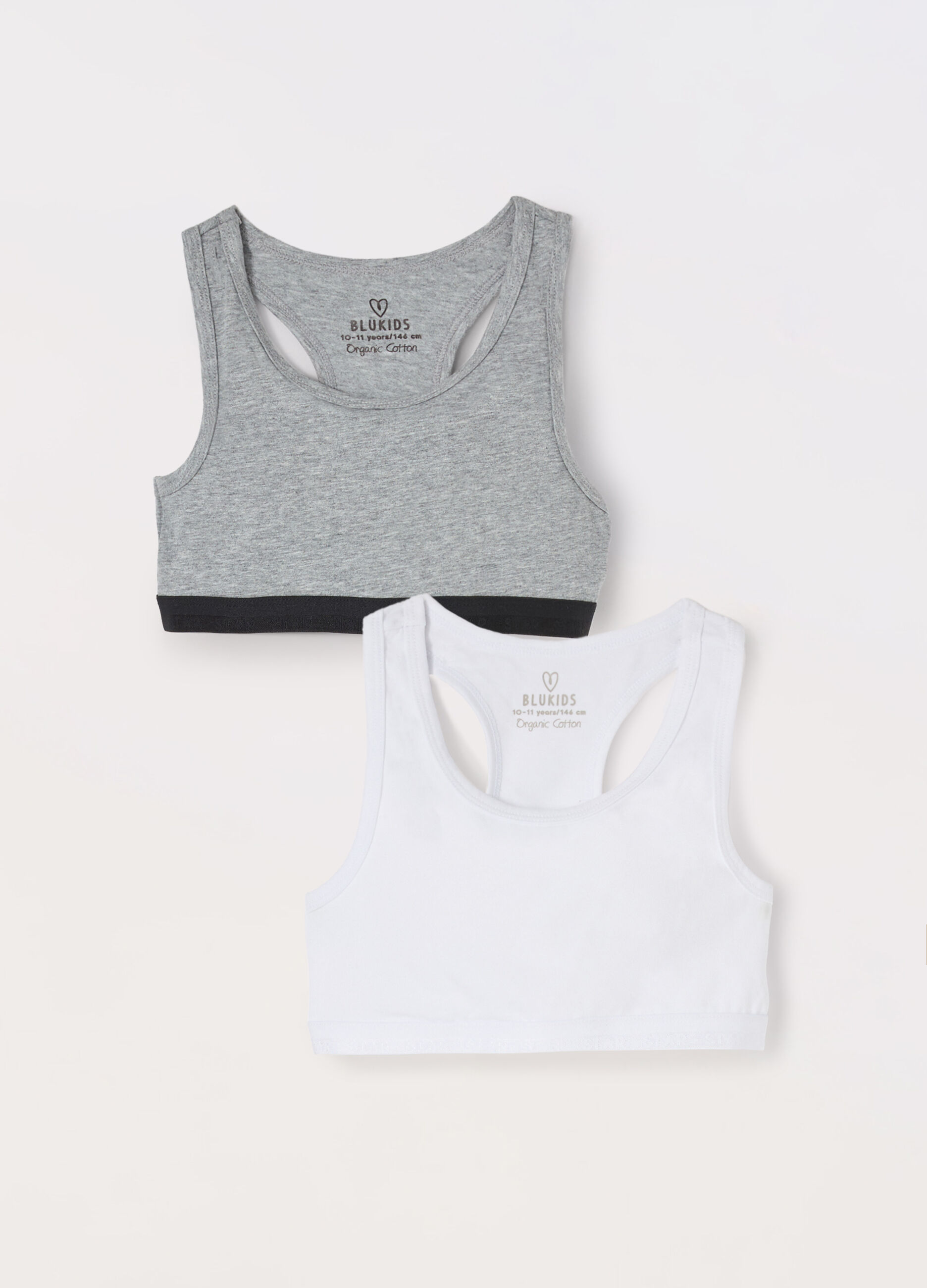 Pack 2 reggiseni sportivi in cotone stretch ragazza
