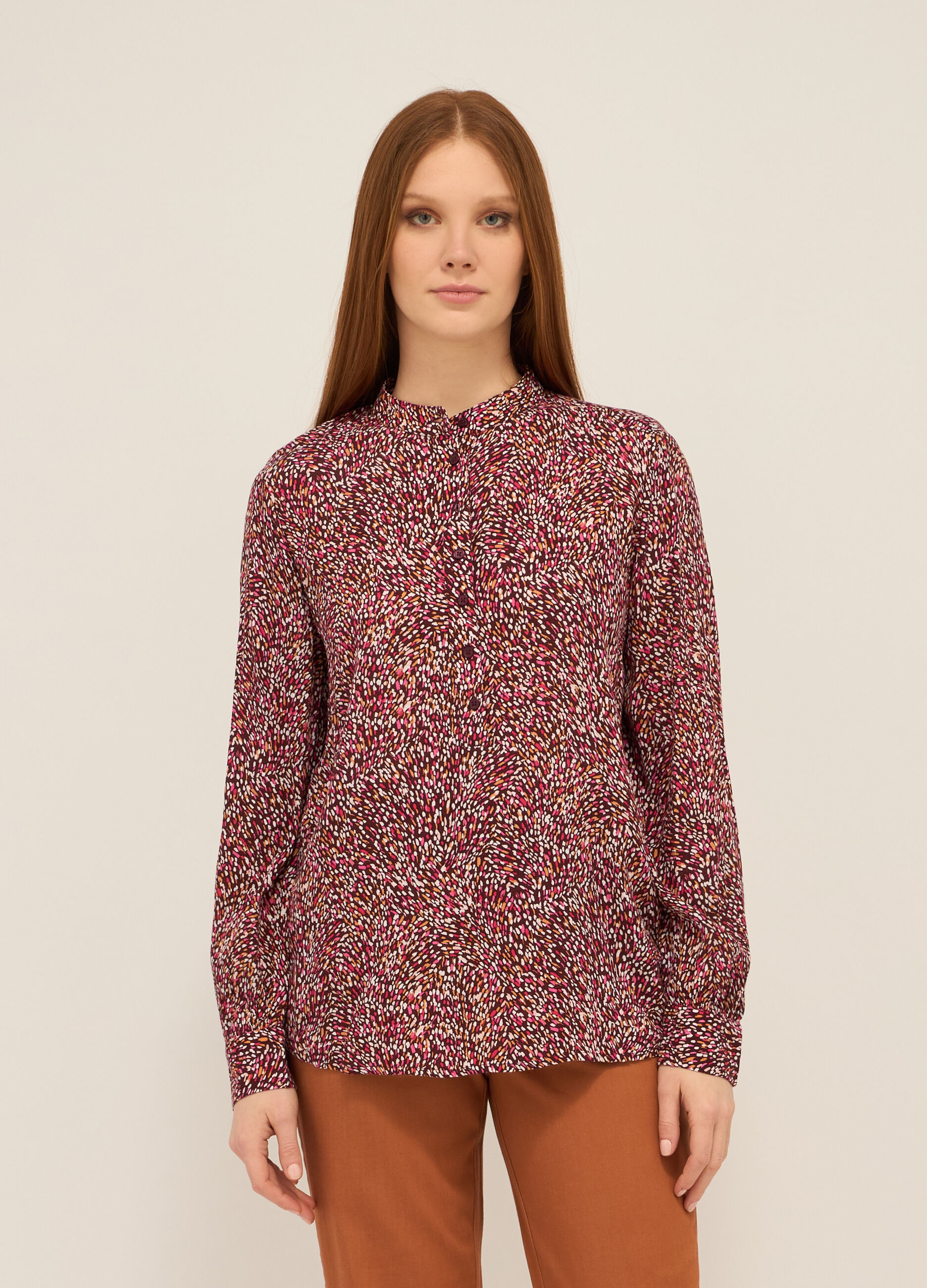 Blusa crepe in pura viscosa donna